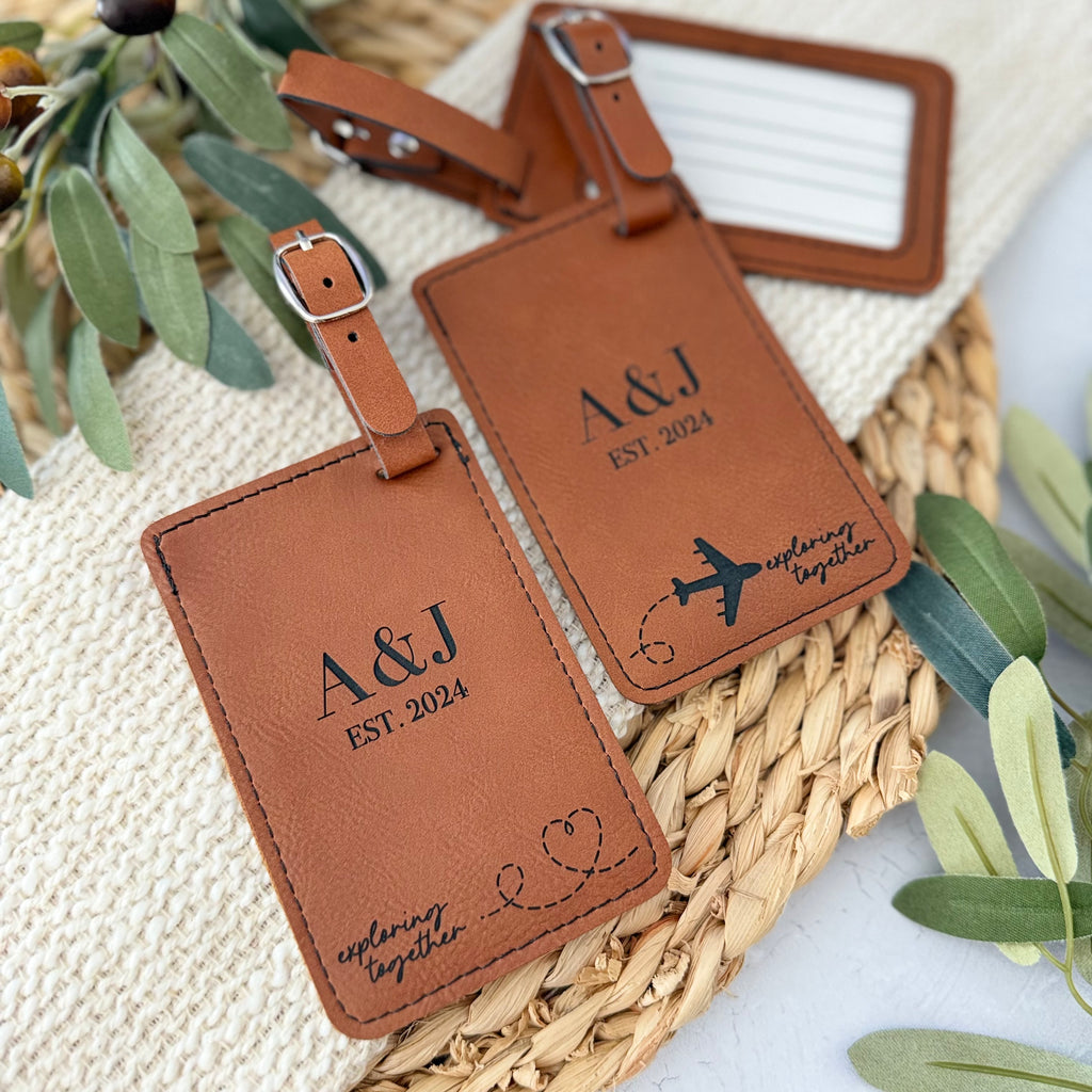 Personalized Luggage Tag Set for Couples