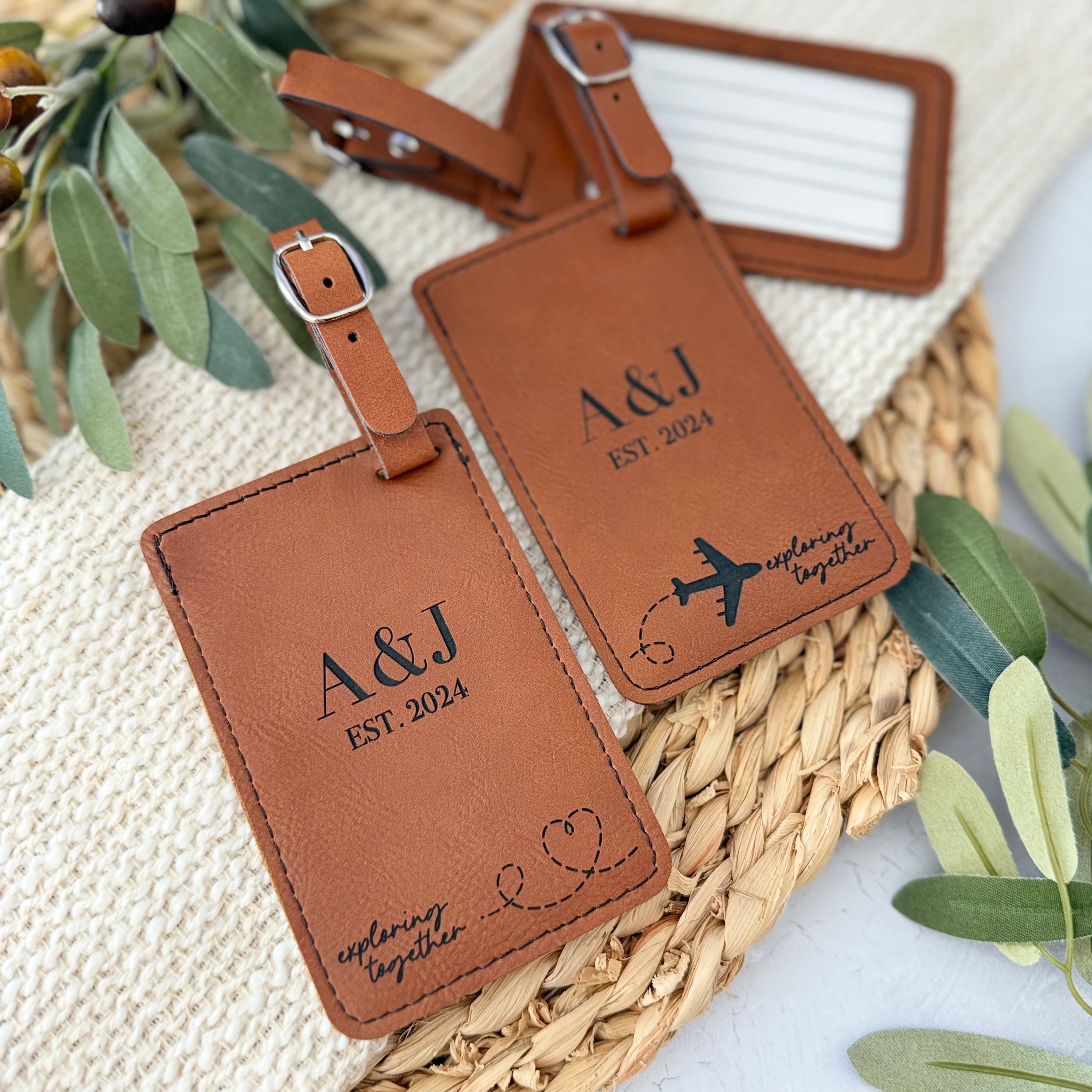 Personalized Luggage Tag Set for Couples