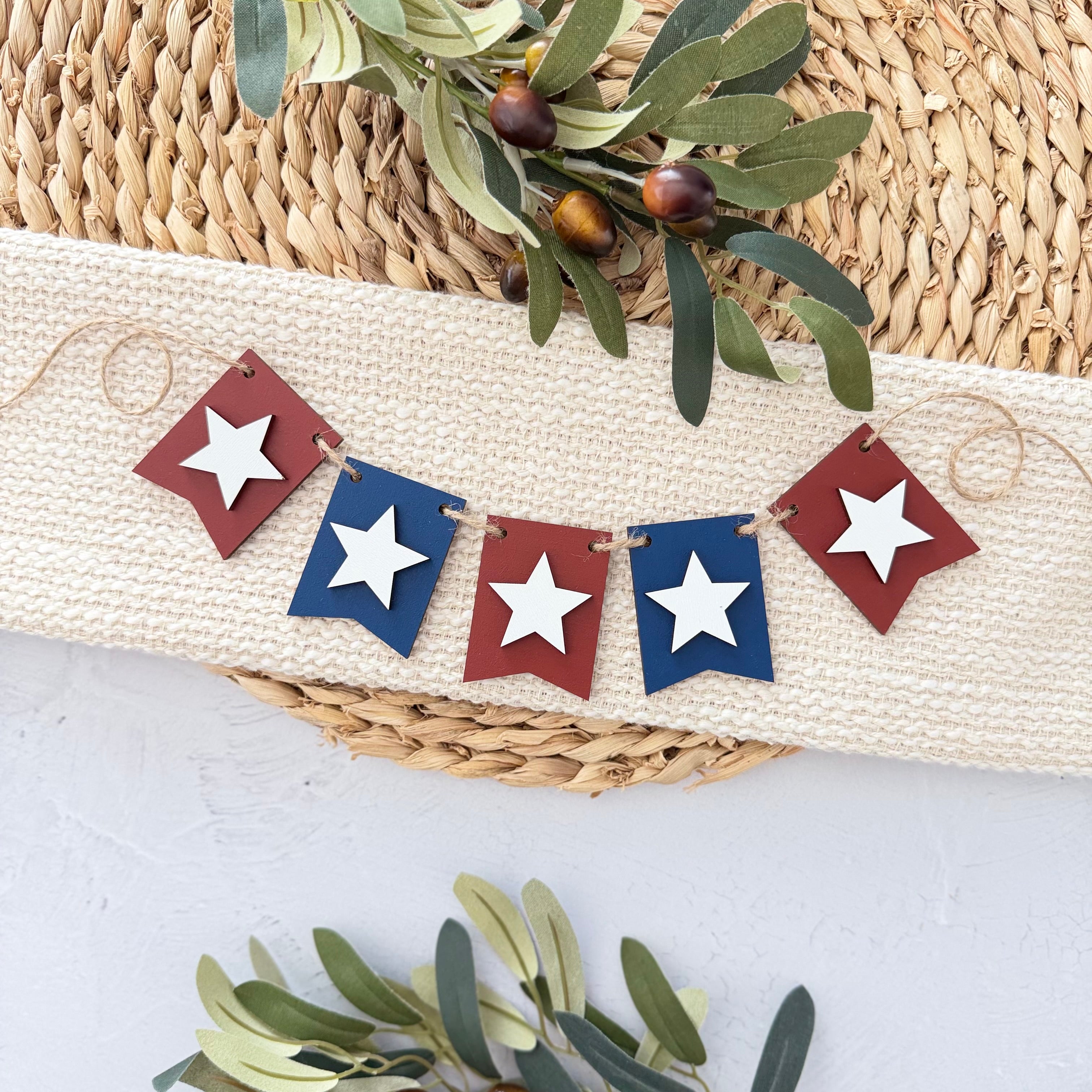 Patriotic Star Mini Tiered Tray Banner