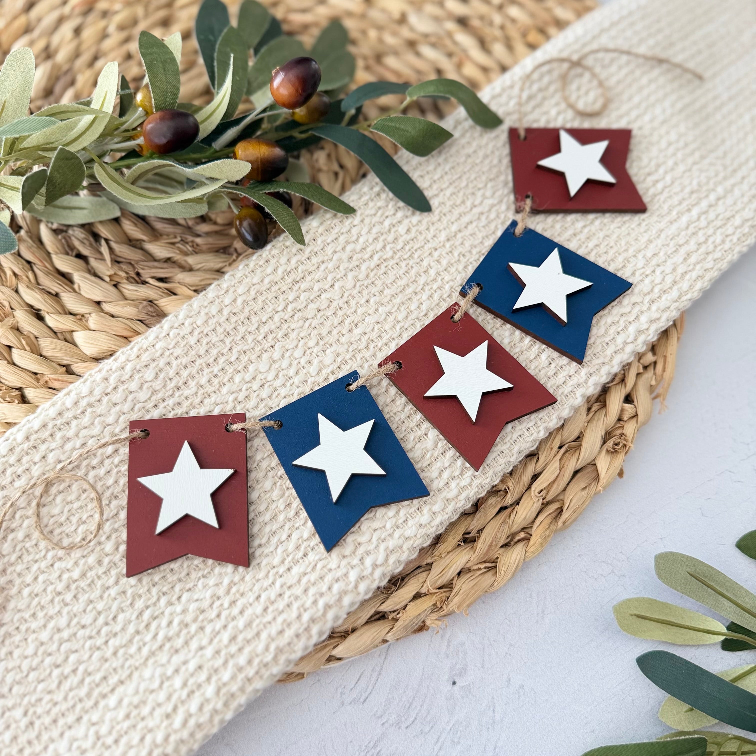 Patriotic Star Mini Tiered Tray Banner