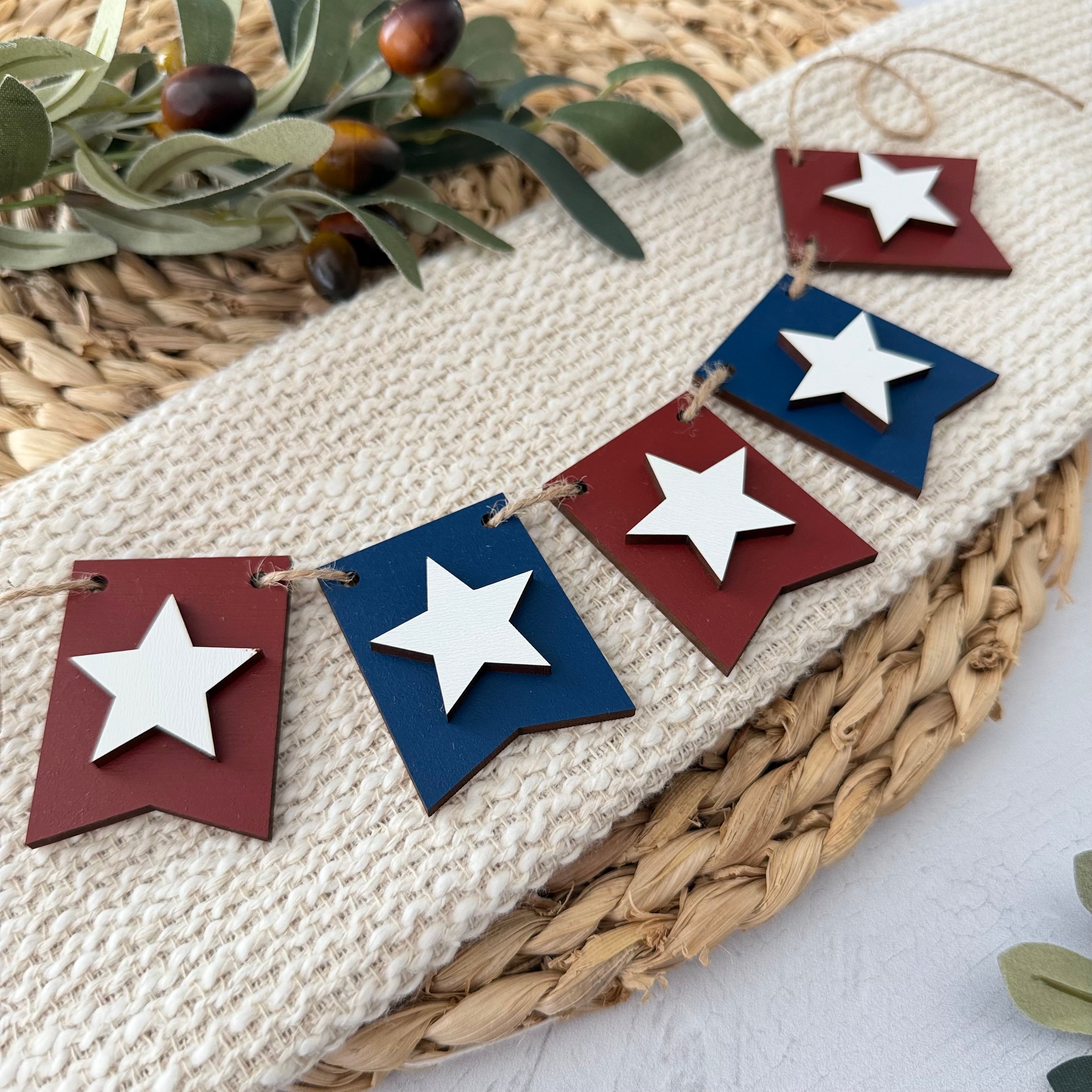 Patriotic Star Mini Tiered Tray Banner