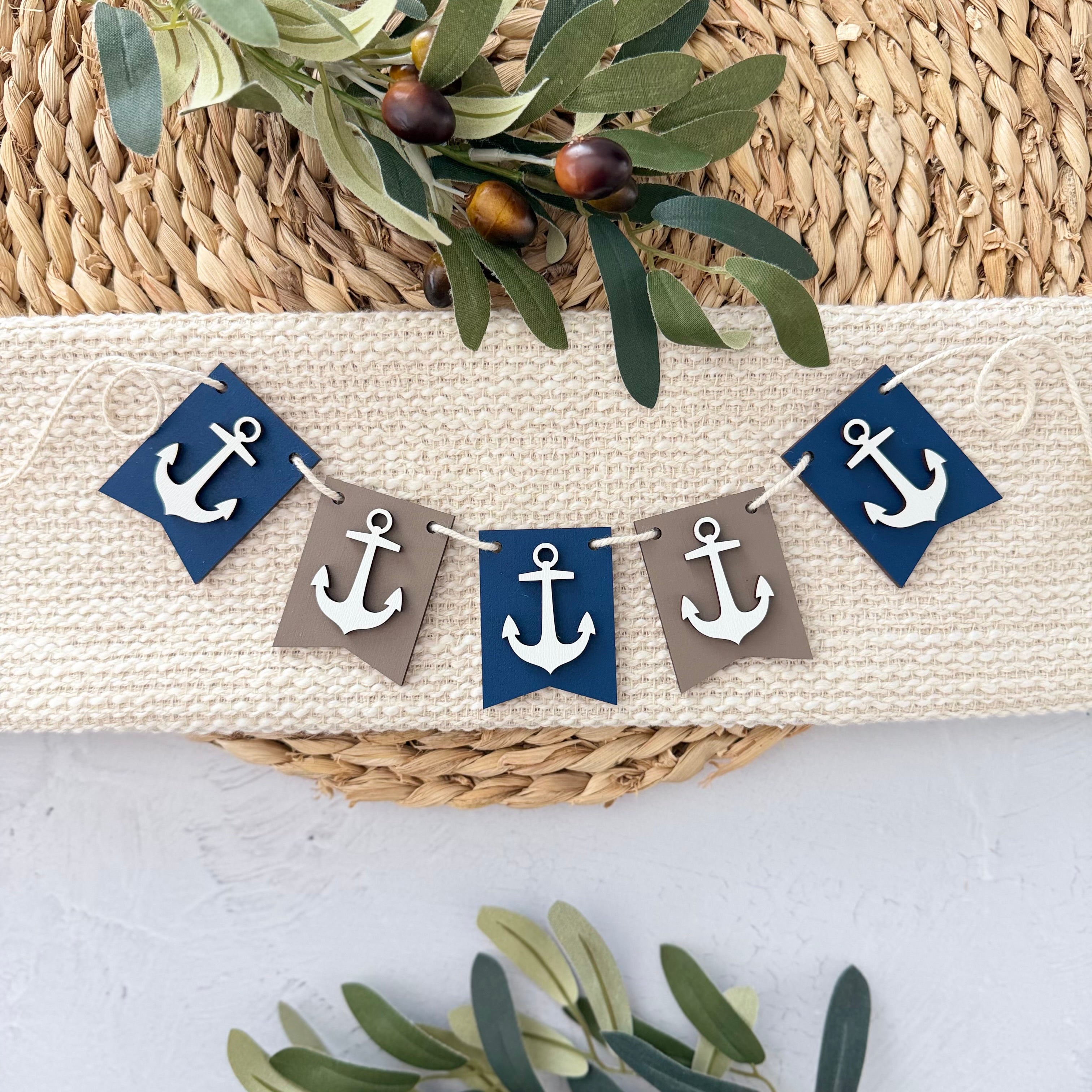 Nautical Anchor Mini Tiered Tray Banner