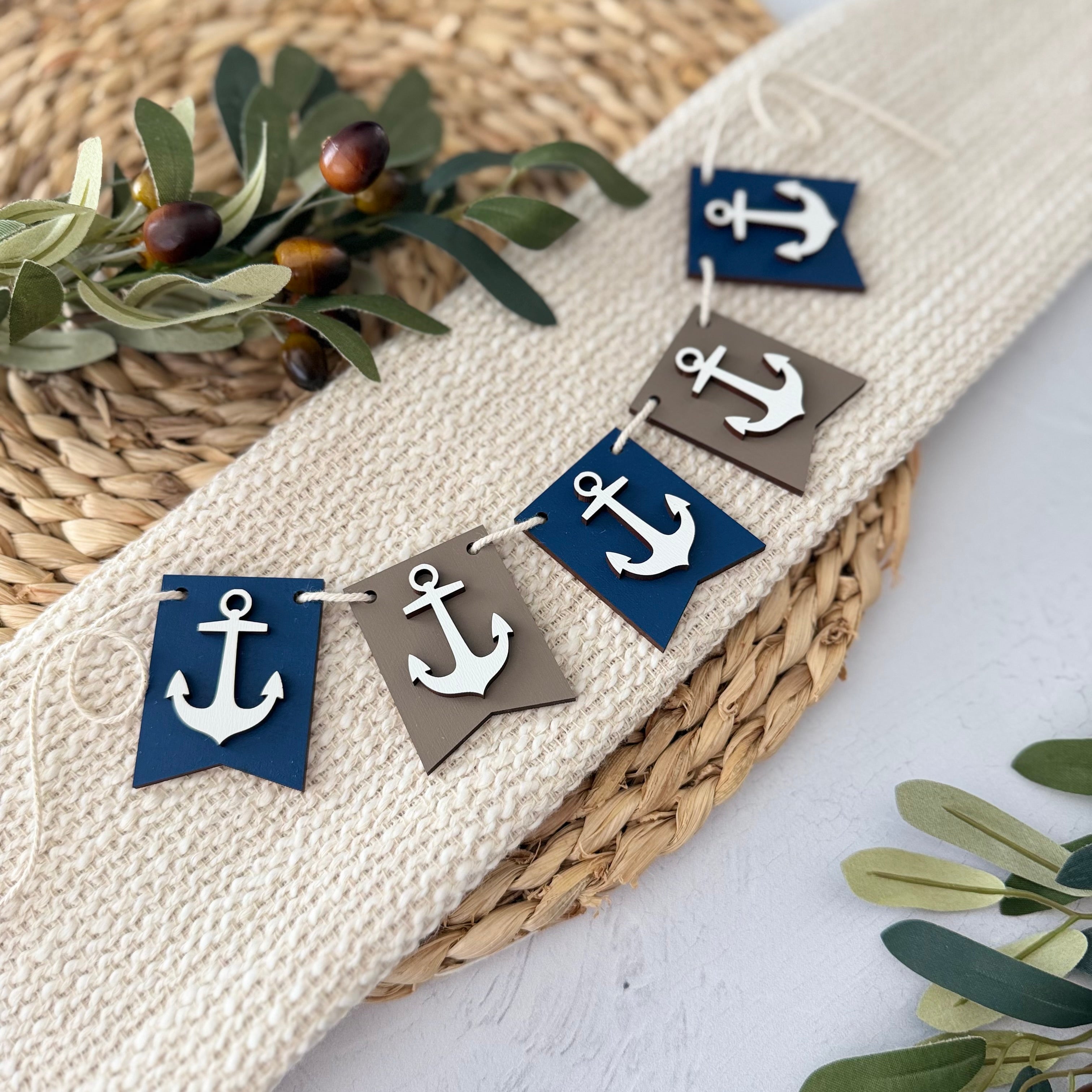 Nautical Anchor Mini Tiered Tray Banner