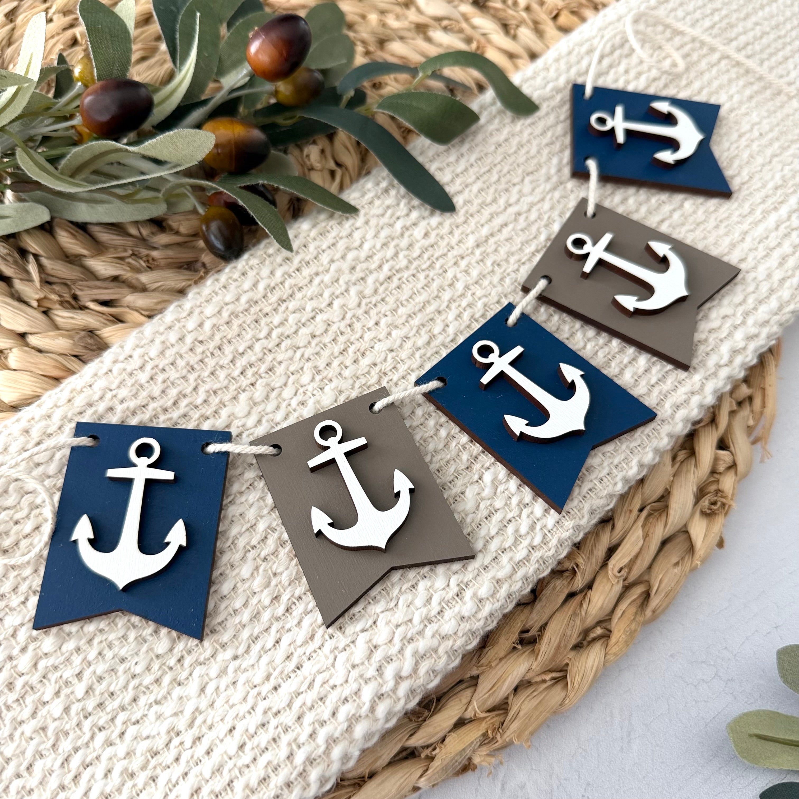 Nautical Anchor Mini Tiered Tray Banner