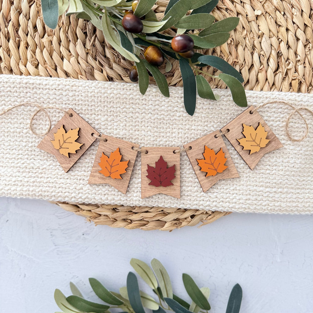 Fall Leaf Mini Tiered Tray Banner