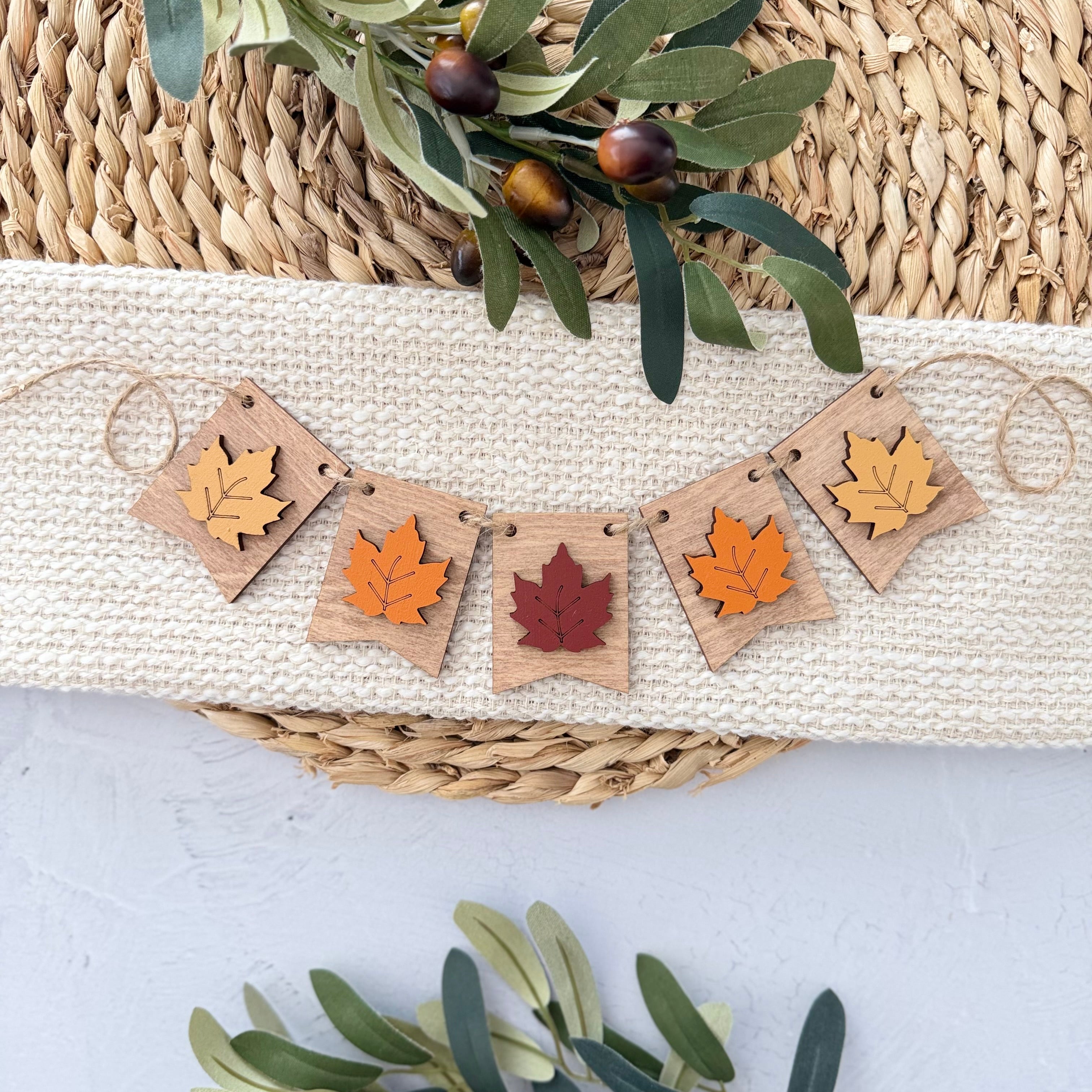 Fall Leaf Mini Tiered Tray Banner