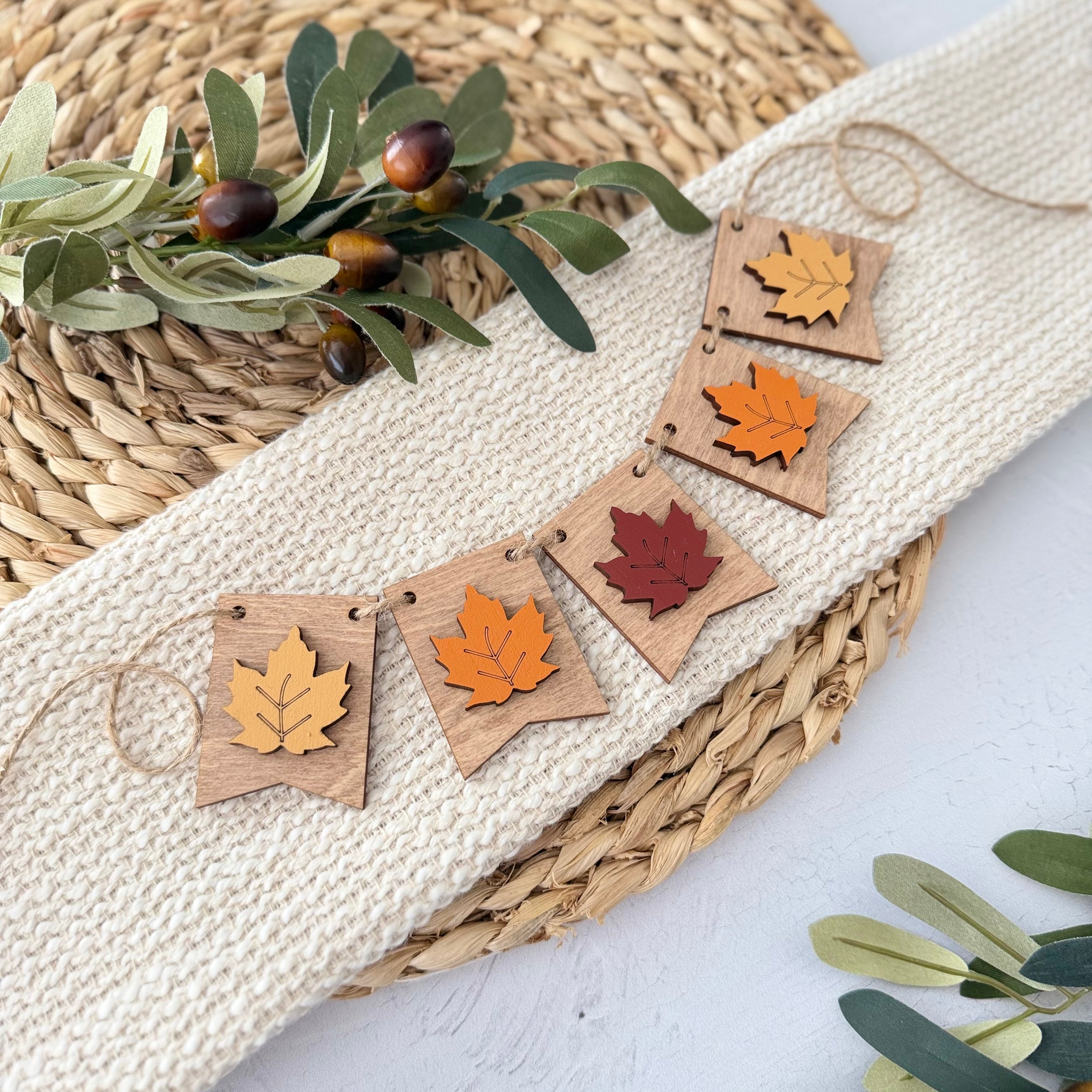 Fall Leaf Mini Tiered Tray Banner