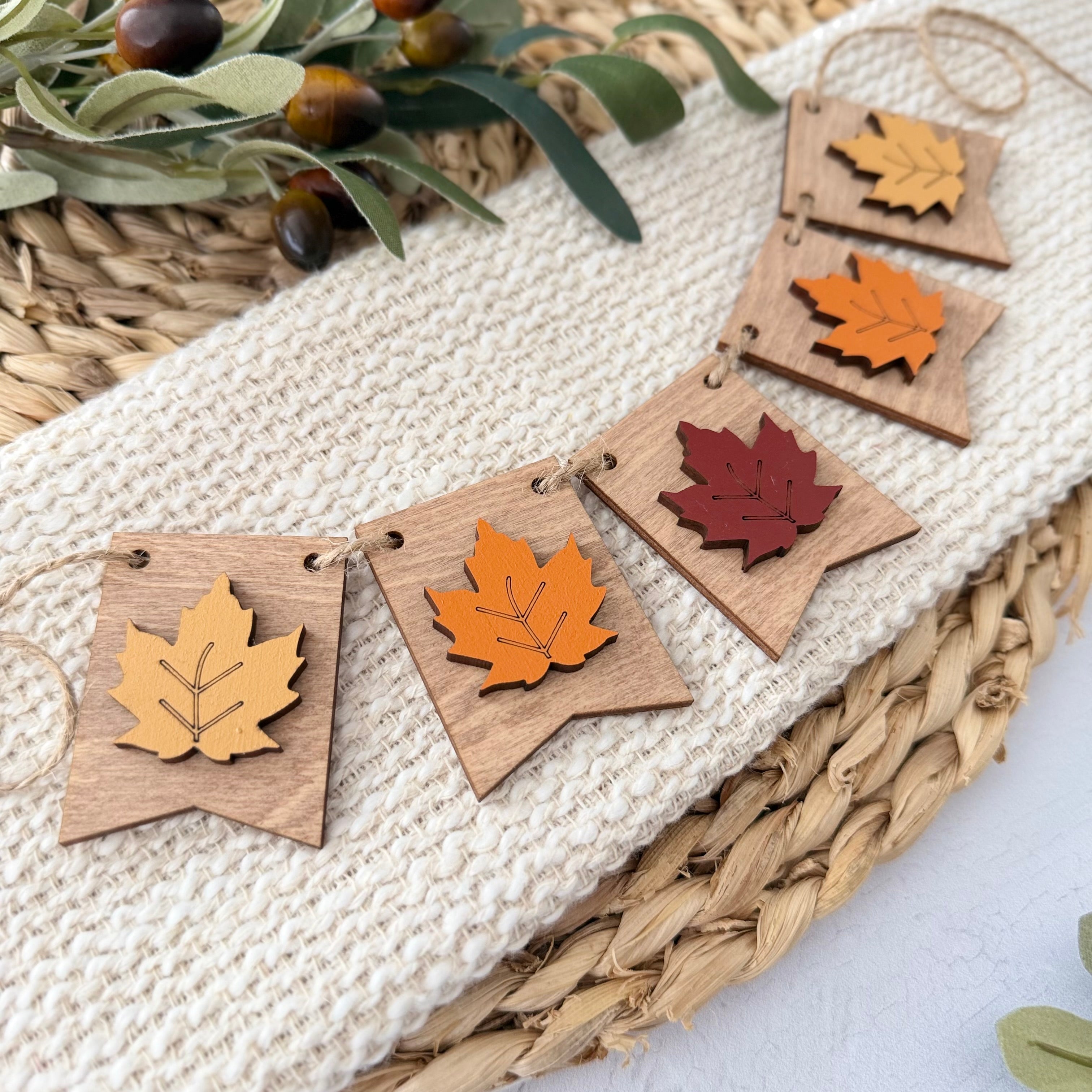Fall Leaf Mini Tiered Tray Banner