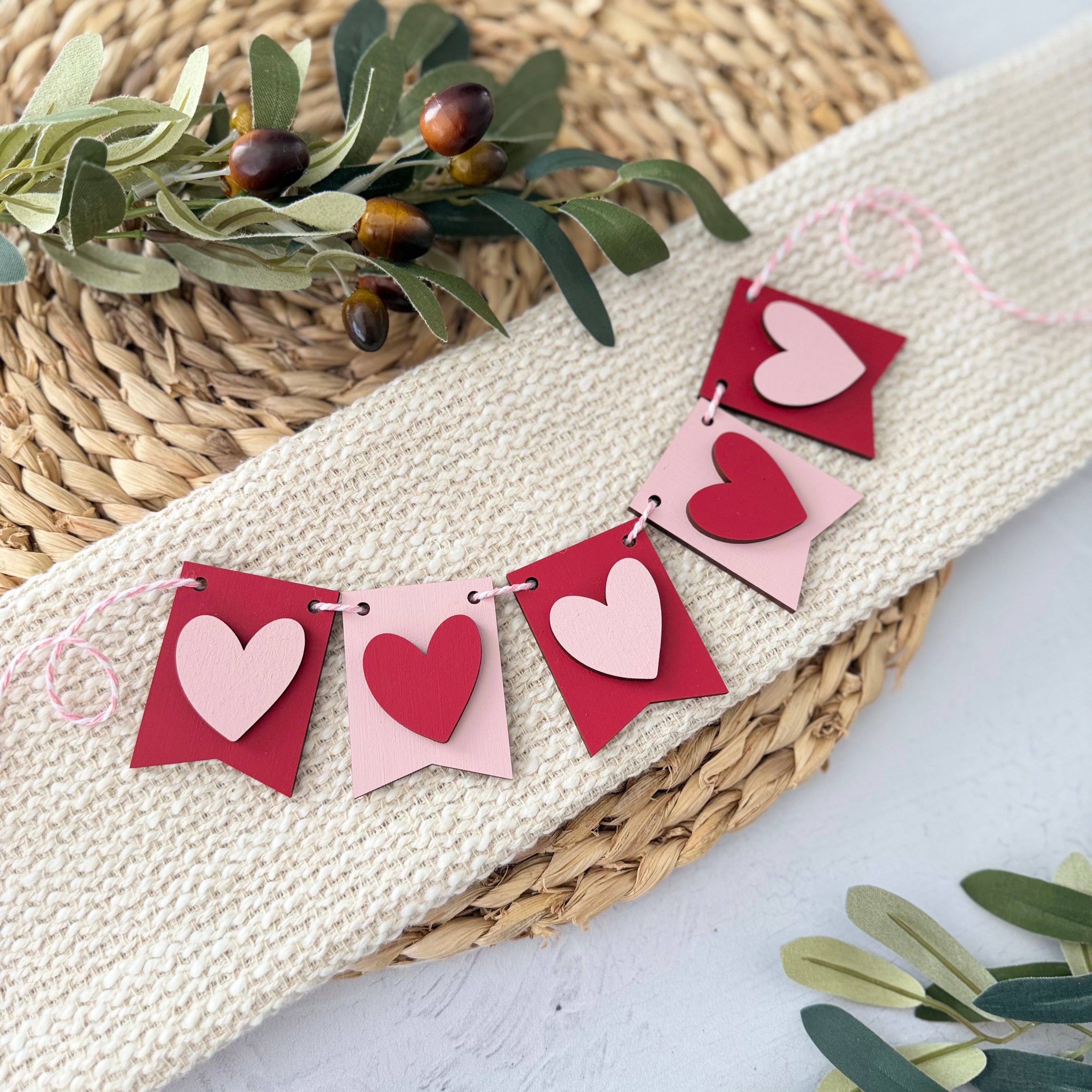 Valentine Hearts Mini Tiered Tray Banner