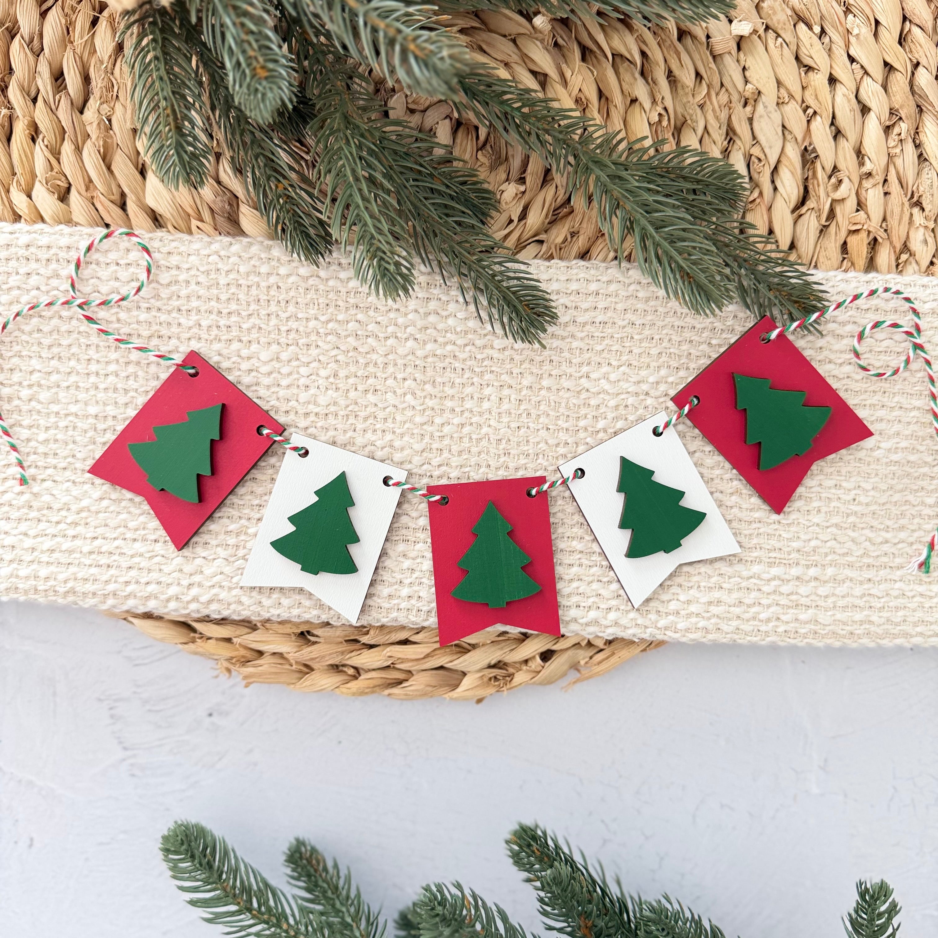 Christmas Tree Mini Tiered Tray Banner