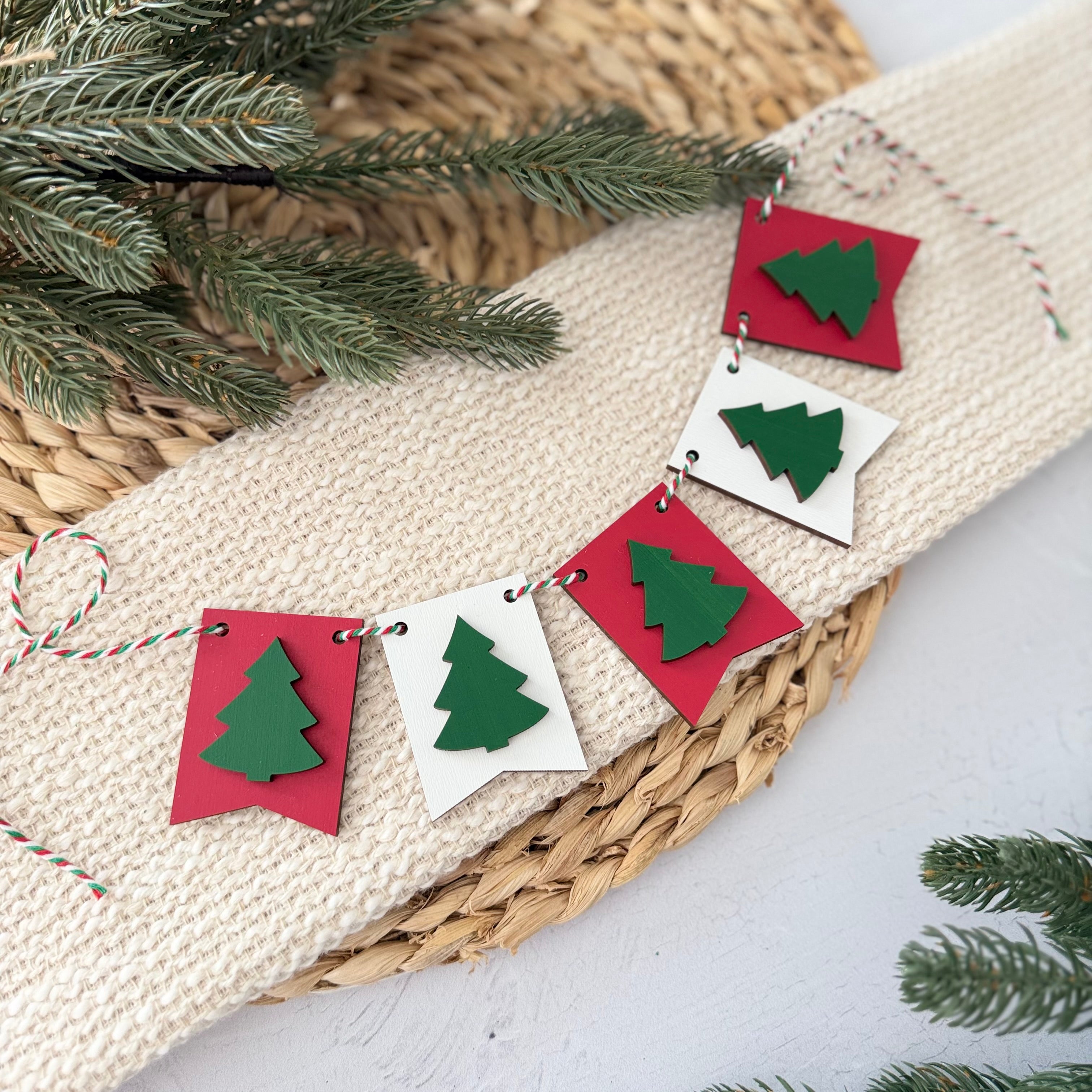 Christmas Tree Mini Tiered Tray Banner