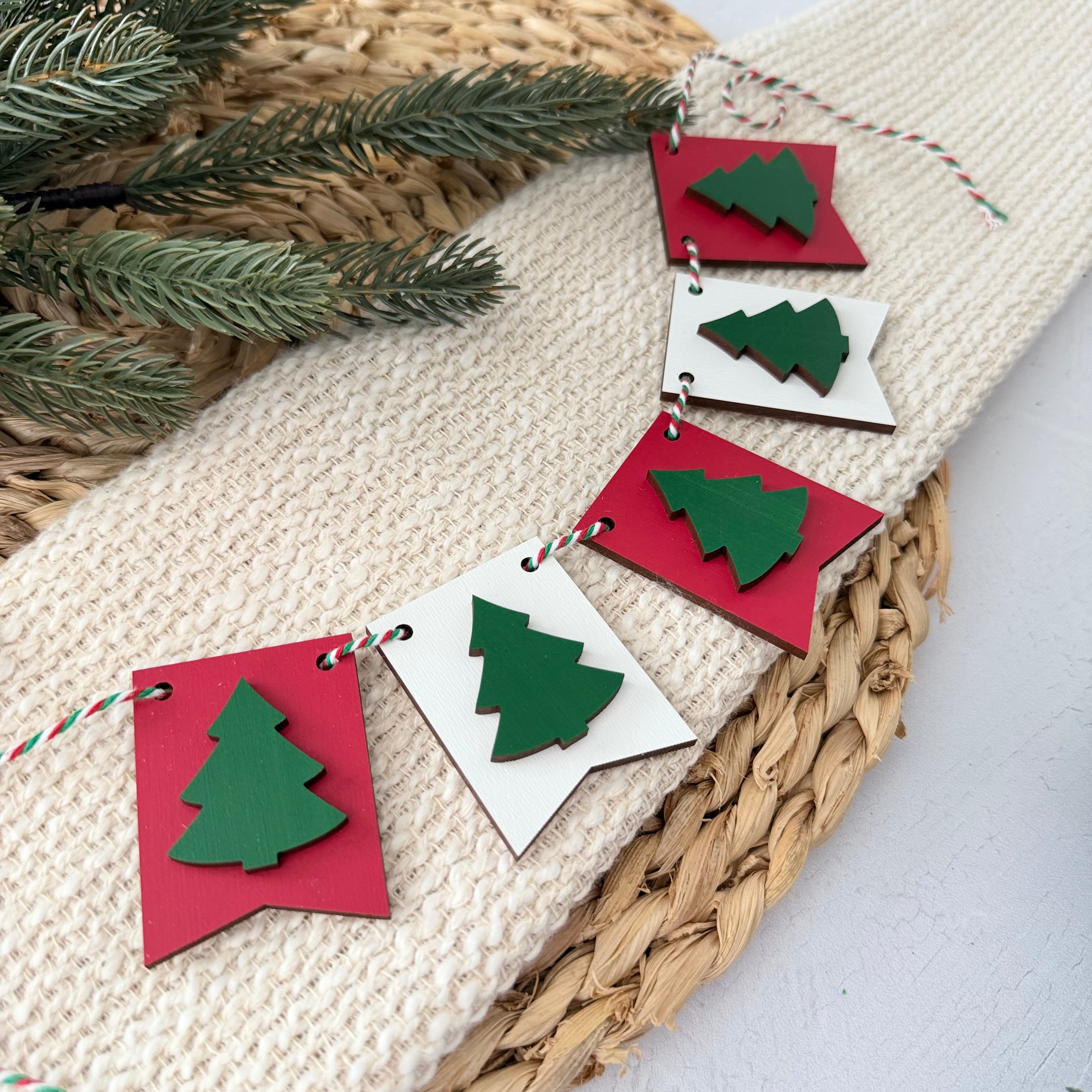 Christmas Tree Mini Tiered Tray Banner