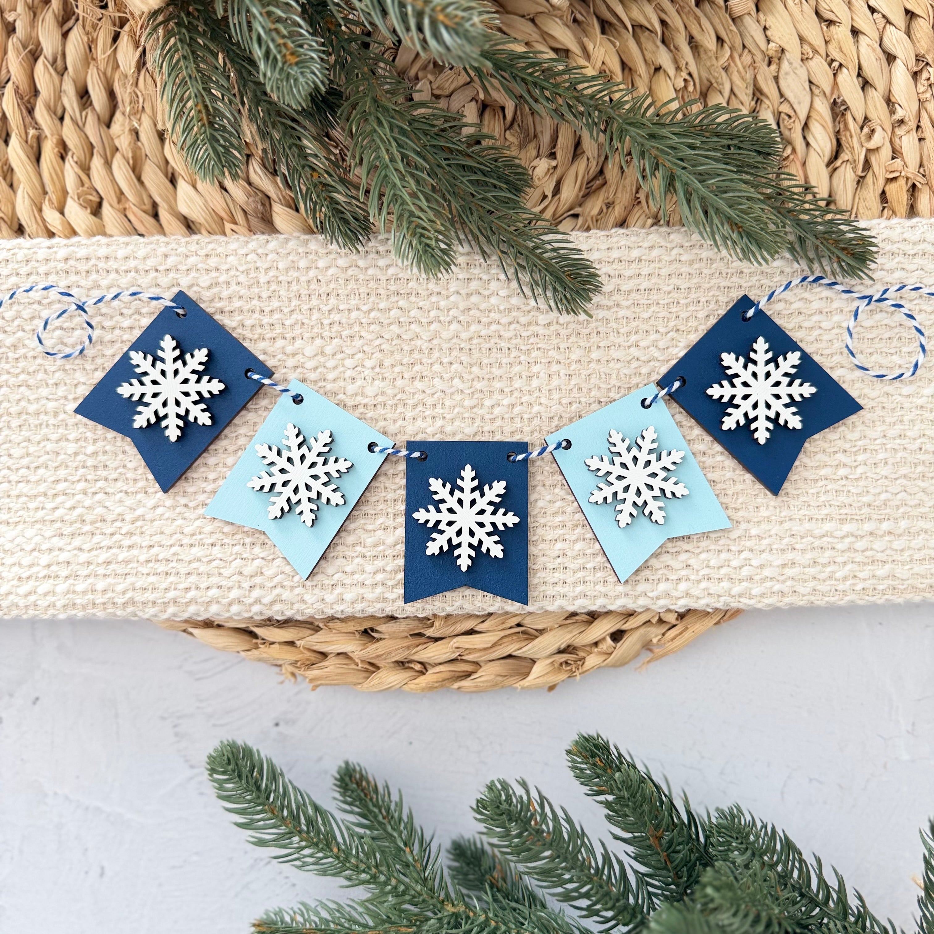 Snowflake Mini Tiered Tray Banner