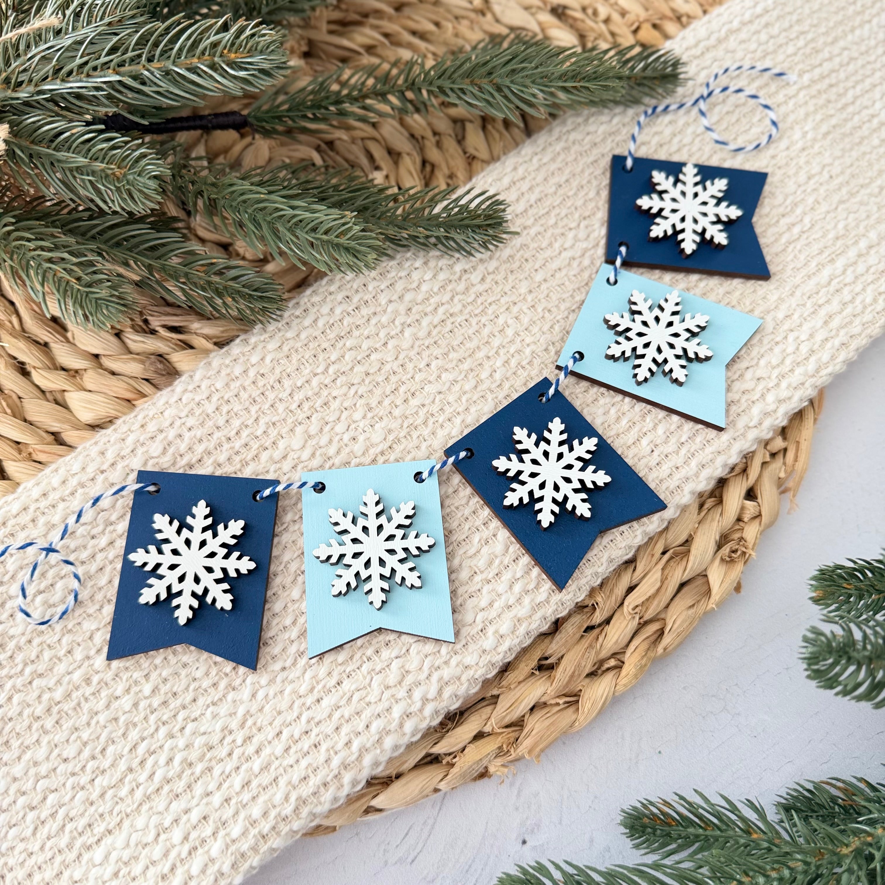 Snowflake Mini Tiered Tray Banner