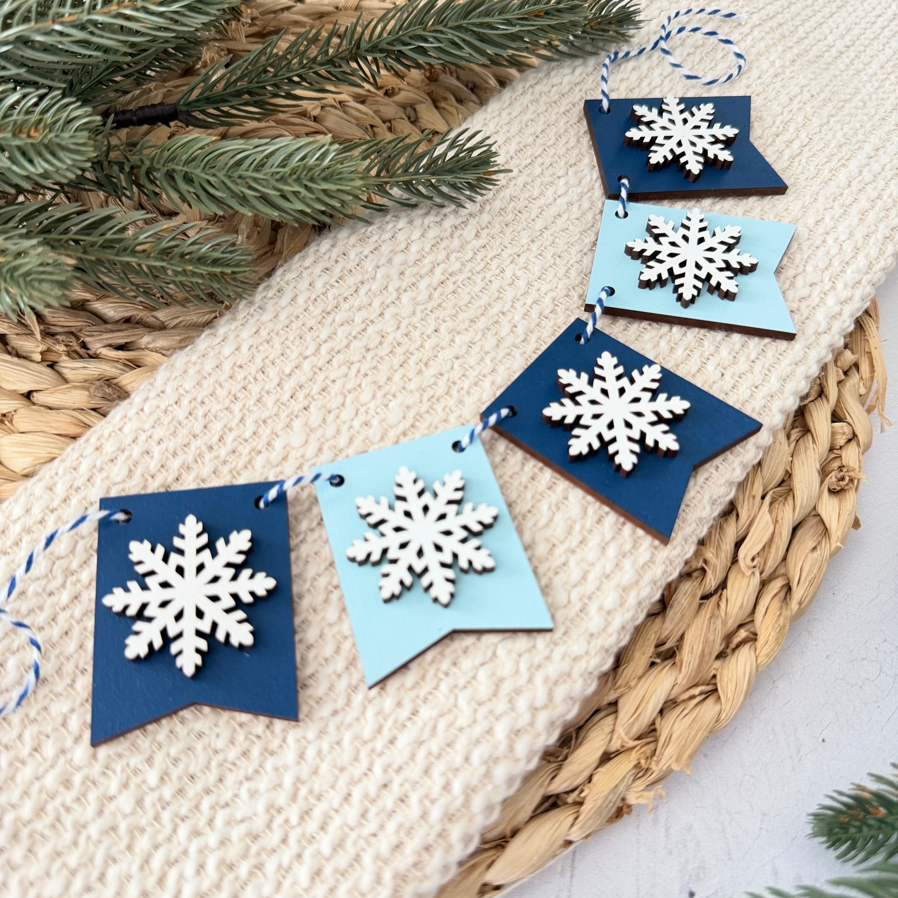 Snowflake Mini Tiered Tray Banner