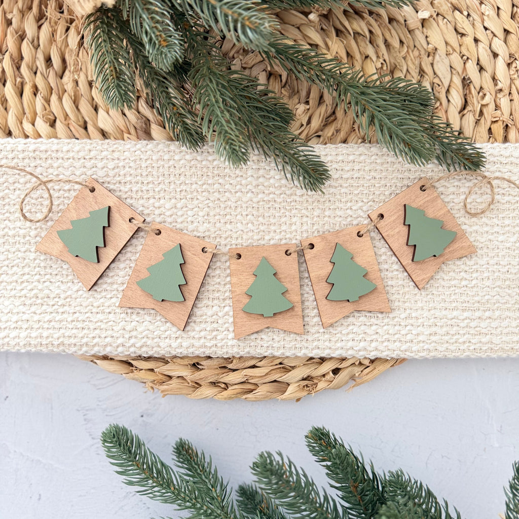Christmas Tree Mini Tiered Tray Banner