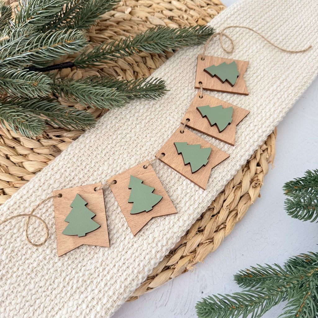 Christmas Tree Mini Tiered Tray Banner
