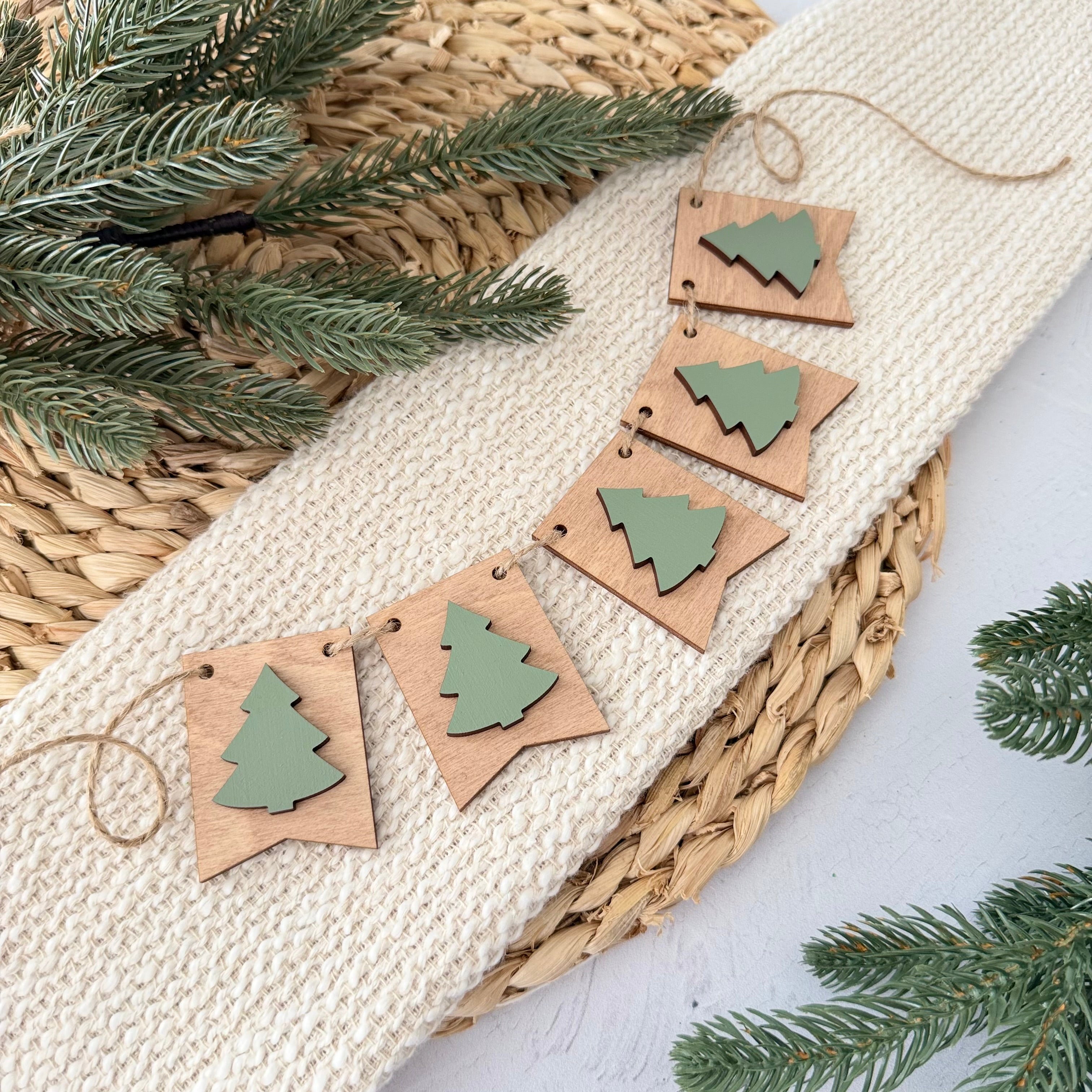 Christmas Tree Mini Tiered Tray Banner