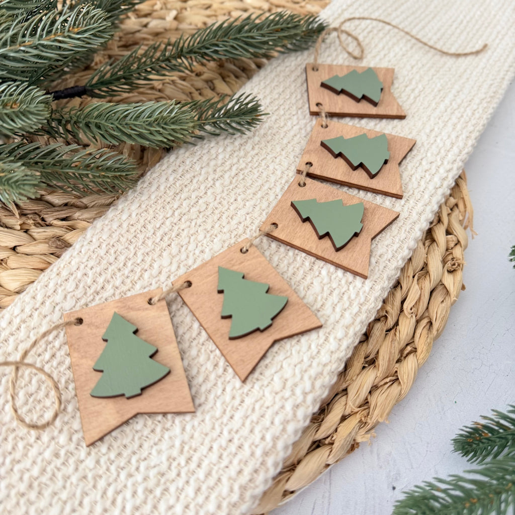 Christmas Tree Mini Tiered Tray Banner