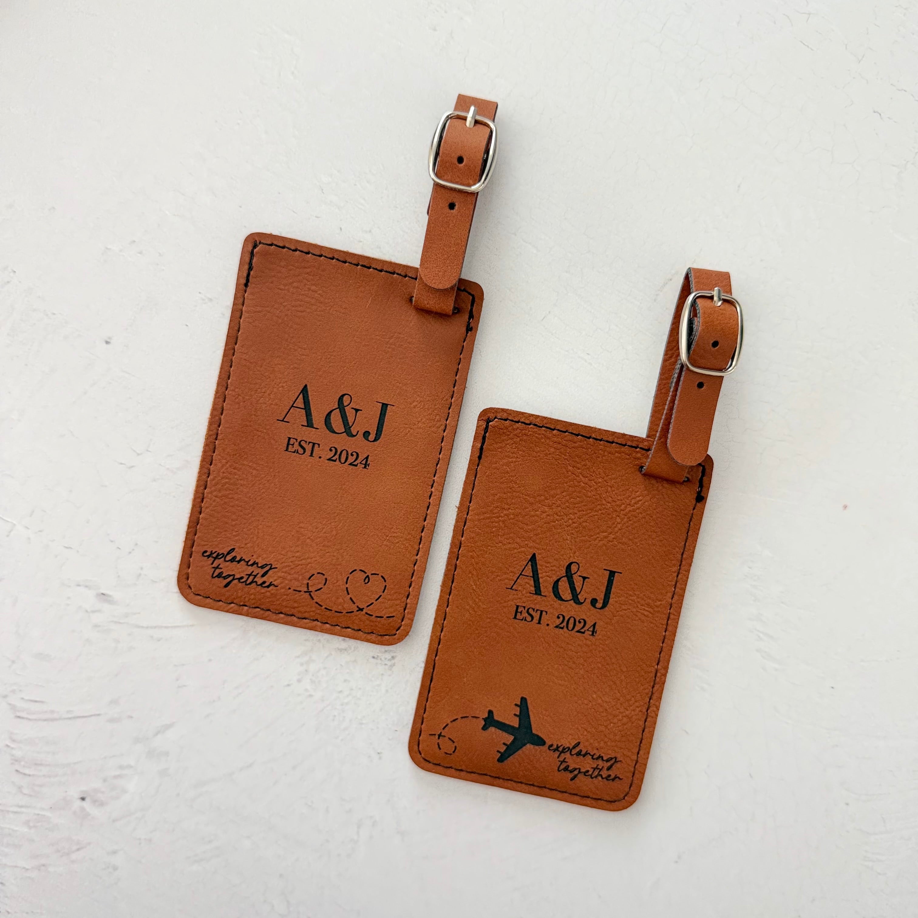 Personalized Luggage Tag Set for Couples