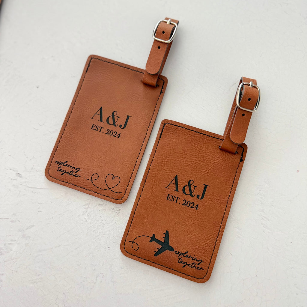Personalized Luggage Tag Set for Couples