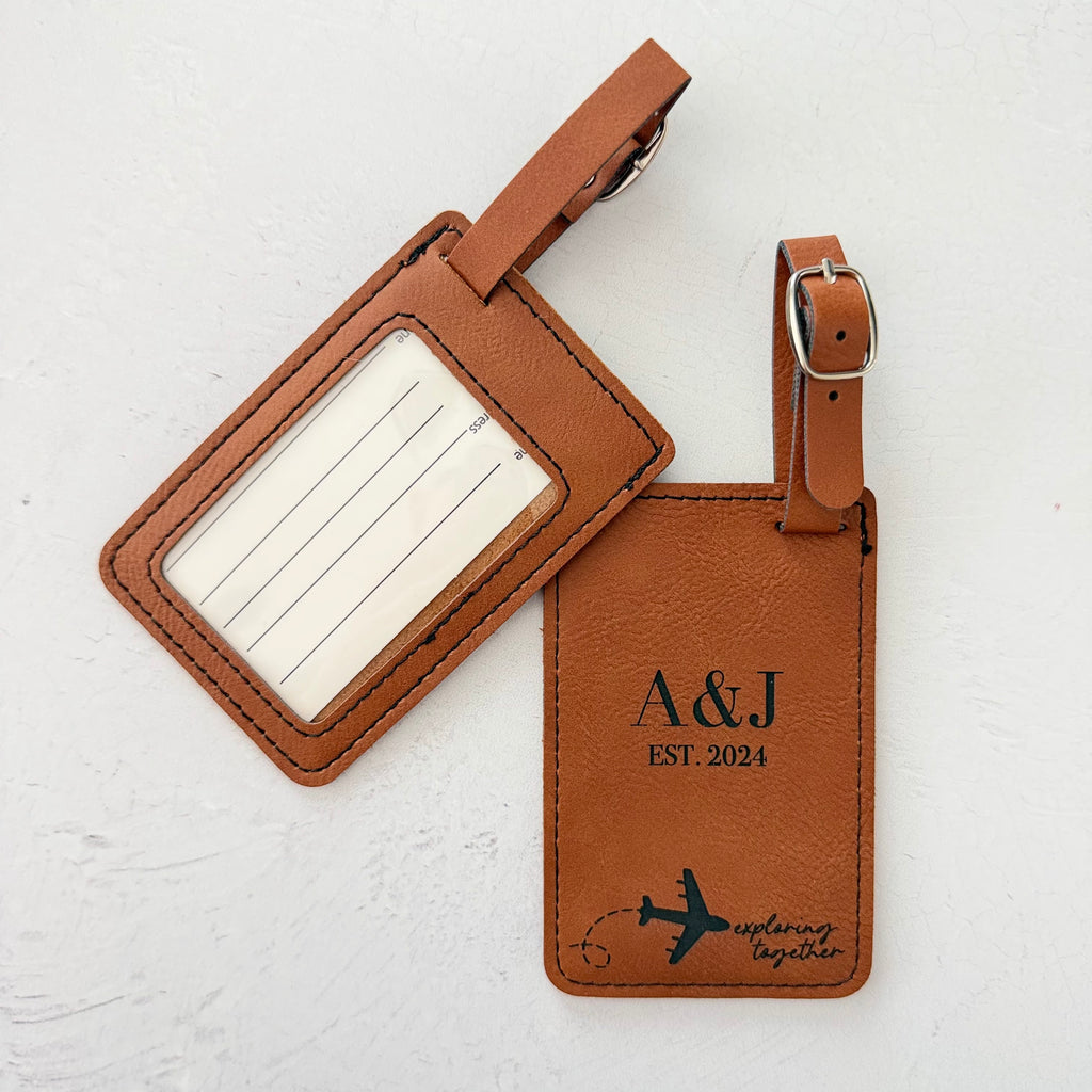 Personalized Luggage Tag Set for Couples