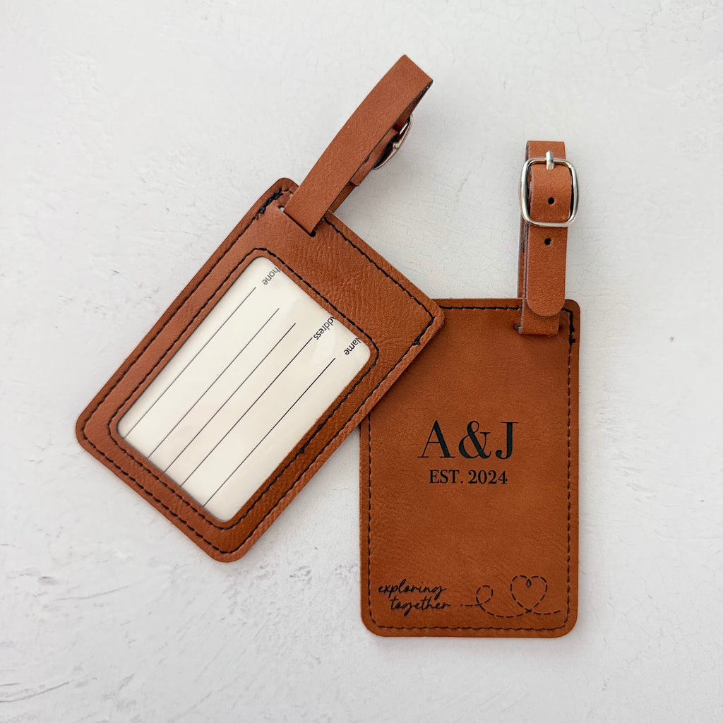 Personalized Luggage Tag Set for Couples