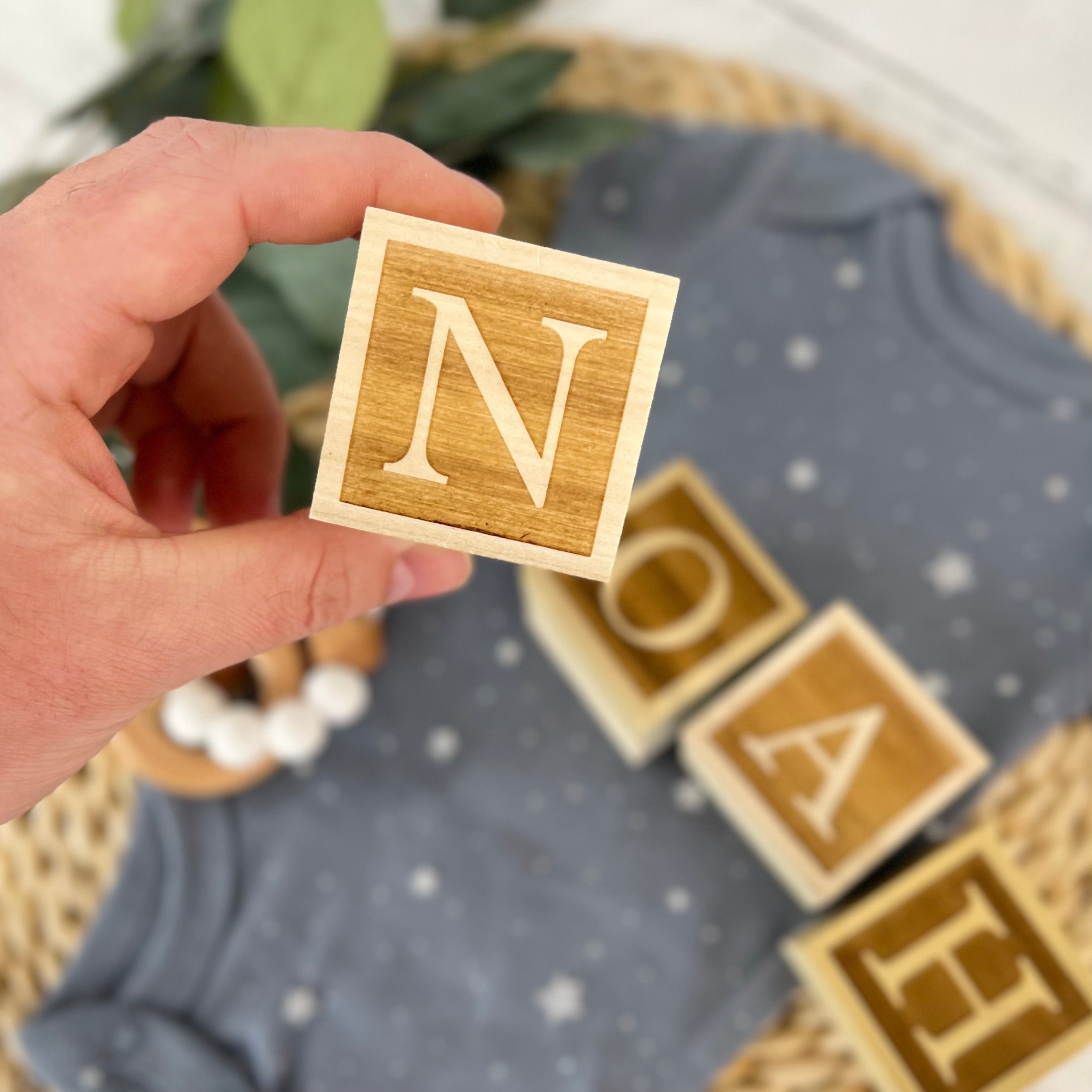 Personalized Wooden Blocks | Custom Engraved Name Blocks | Nursery Baby Name Wooden Blocks | Emboss