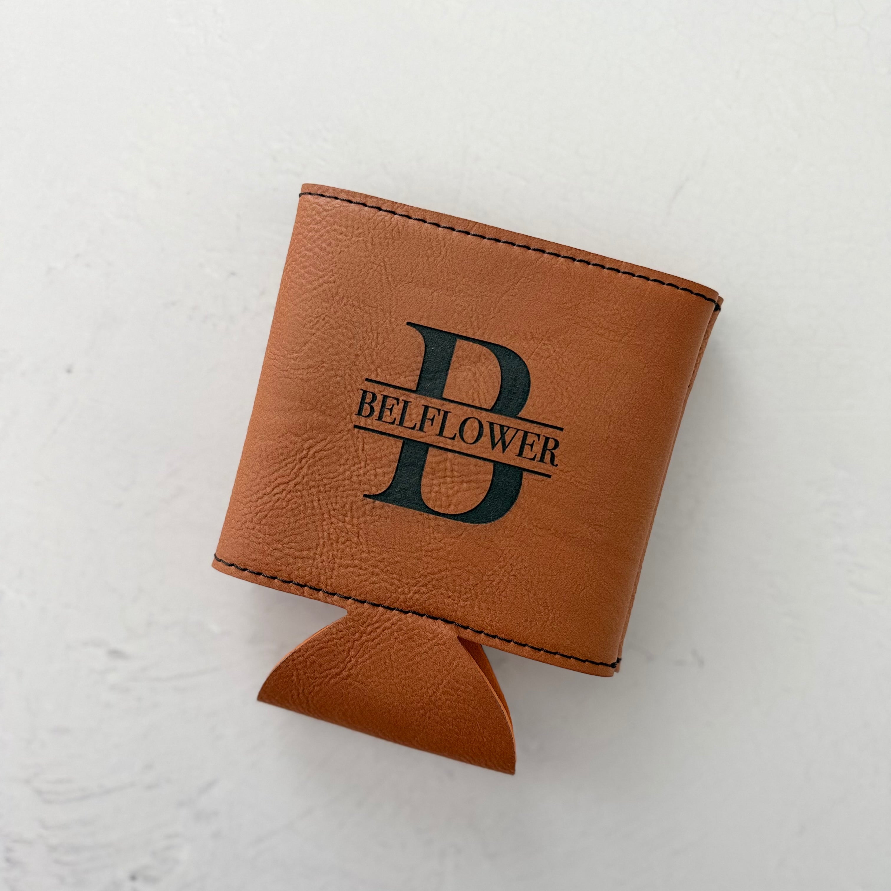 Personalized Leather Can Cooler | Monogram