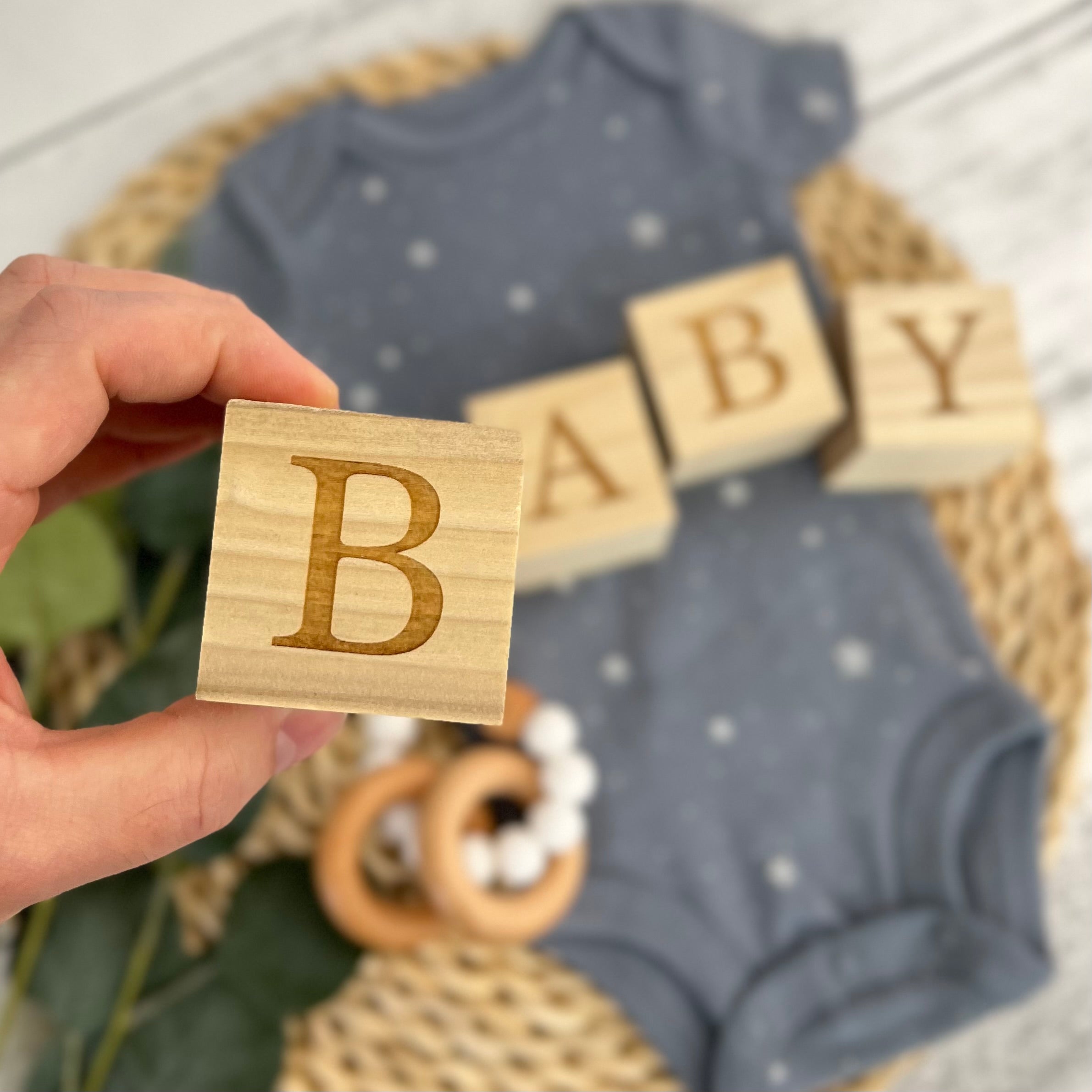 Personalized Wooden Blocks | Custom Engraved Name Blocks | Nursery Baby Name Wooden Blocks | Standard