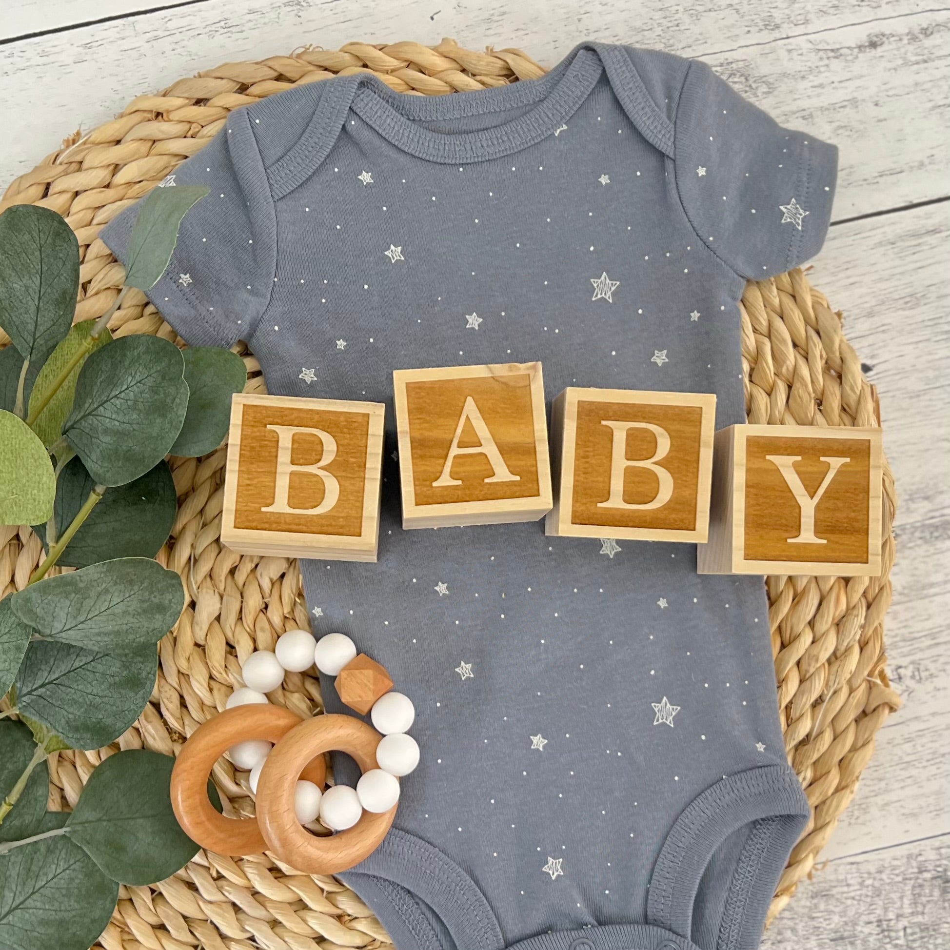 Personalized Wooden Blocks | Custom Engraved Name Blocks | Nursery Baby Name Wooden Blocks | Emboss