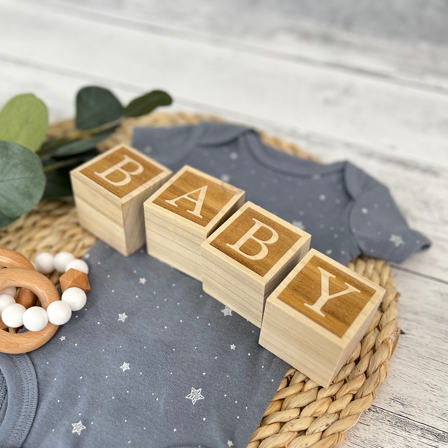 Personalized Wooden Blocks | Custom Engraved Name Blocks | Nursery Baby Name Wooden Blocks | Emboss