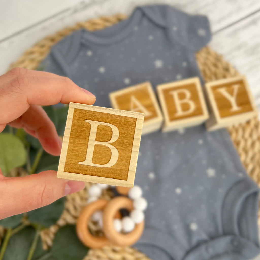 Personalized Wooden Blocks | Custom Engraved Name Blocks | Nursery Baby Name Wooden Blocks | Emboss