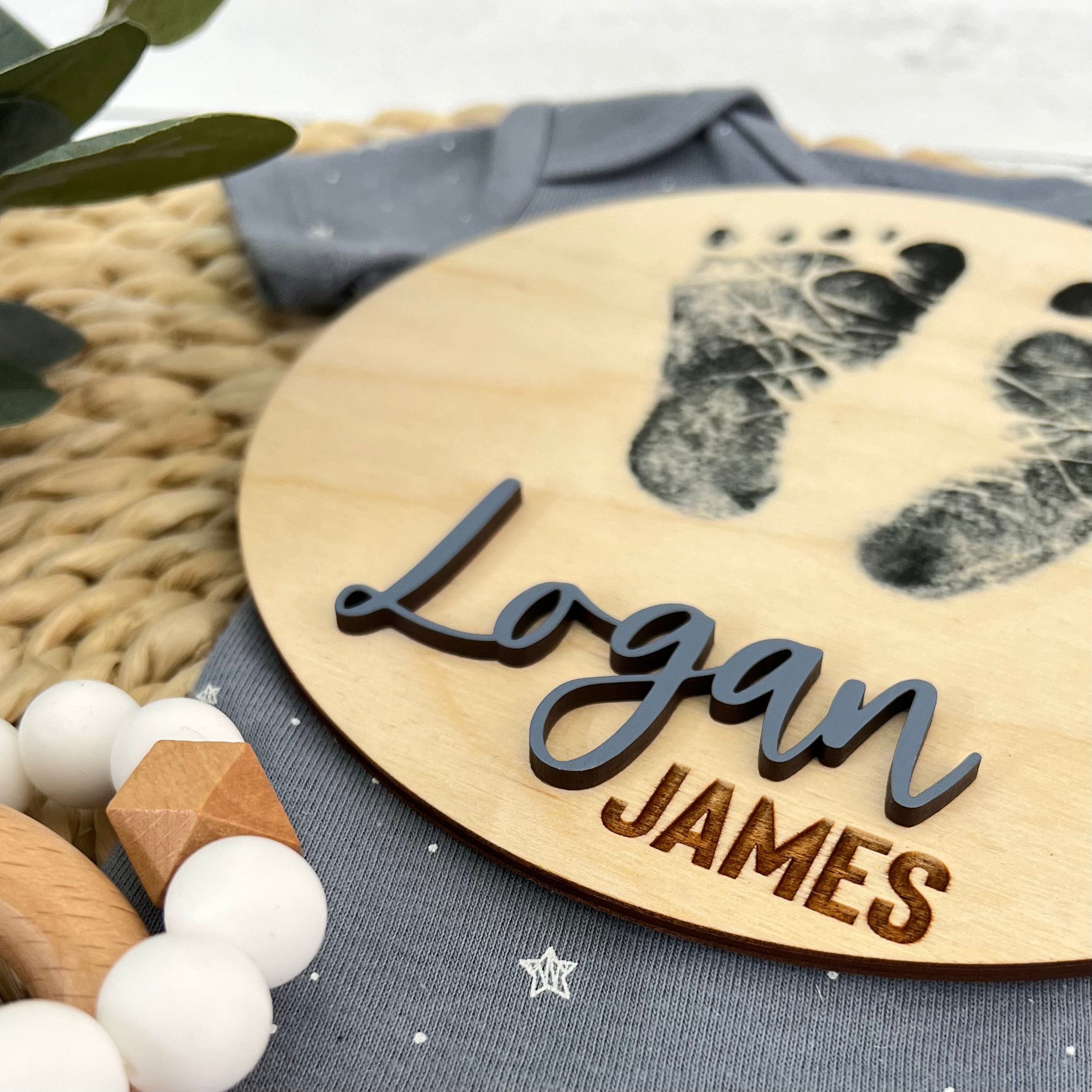 Baby Footprint Sign | Baby Announcement Sign | Newborn Footprint Name Sign For Hospital