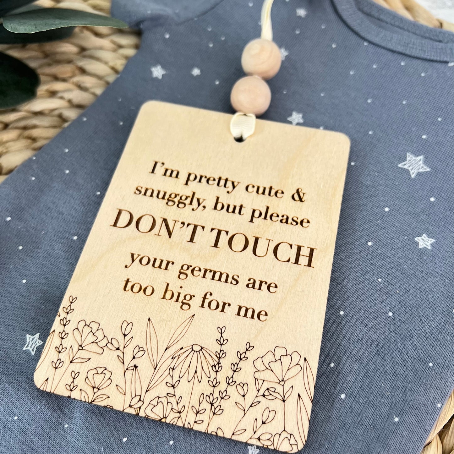 Please Don't Touch Baby Germs Sign | Baby Stroller Tag | Baby Germ Carrier Tag