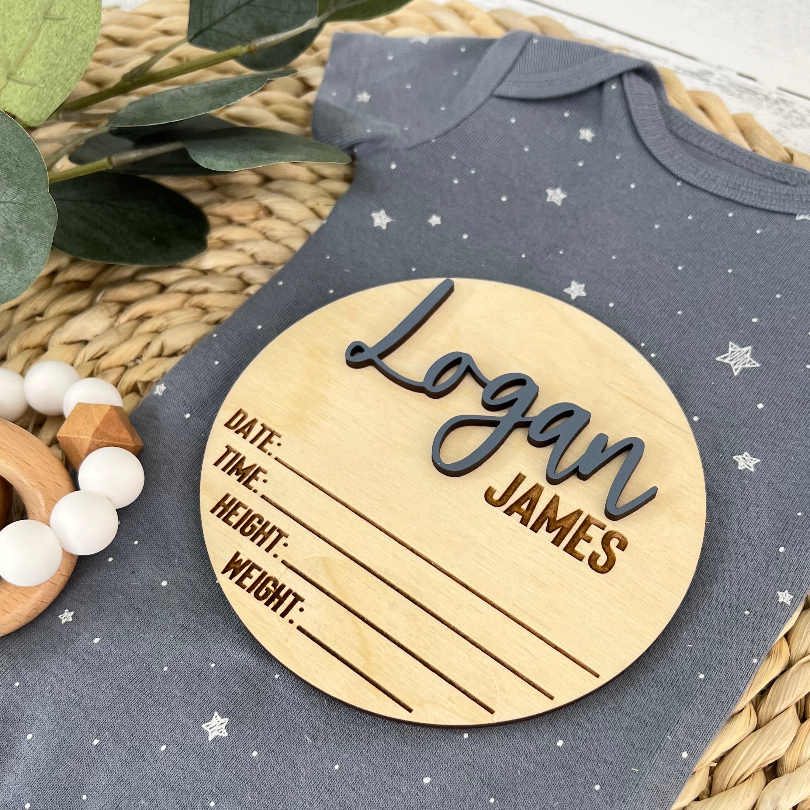 Custom Name Birth Stat Sign | Baby Photo Prop | Custom Baby Name Sign