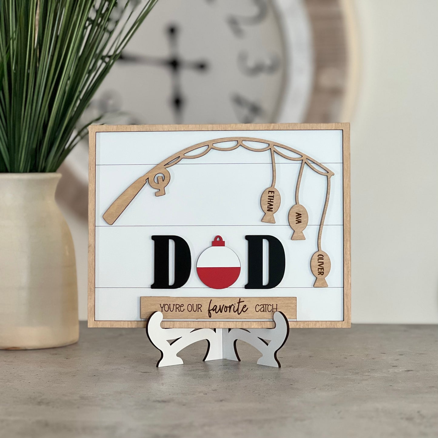 Personalized Father's Day Sign | Dad You're Our Favorite Catch