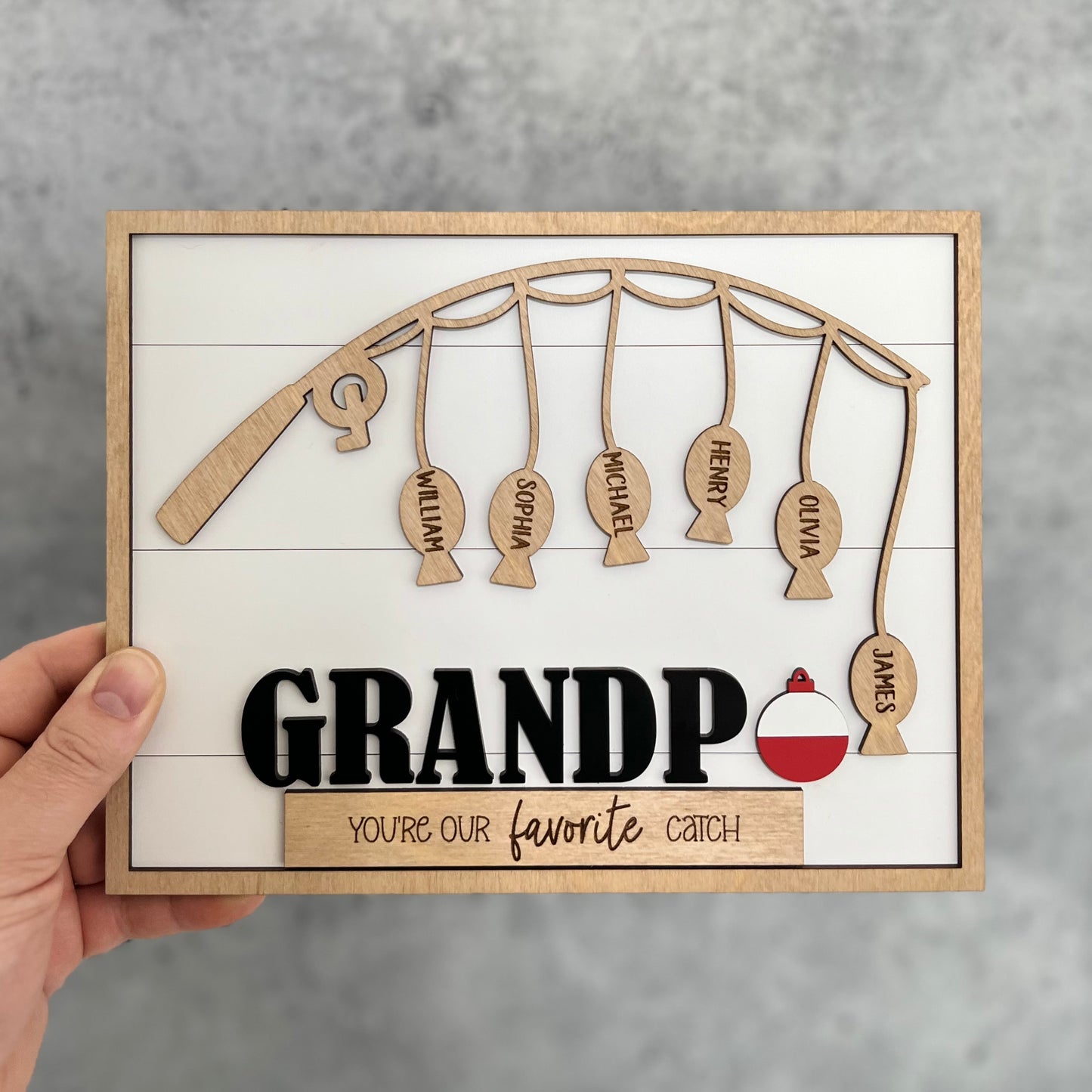 Personalized Father's Day Sign | Grandpa You're Our Favorite Catch