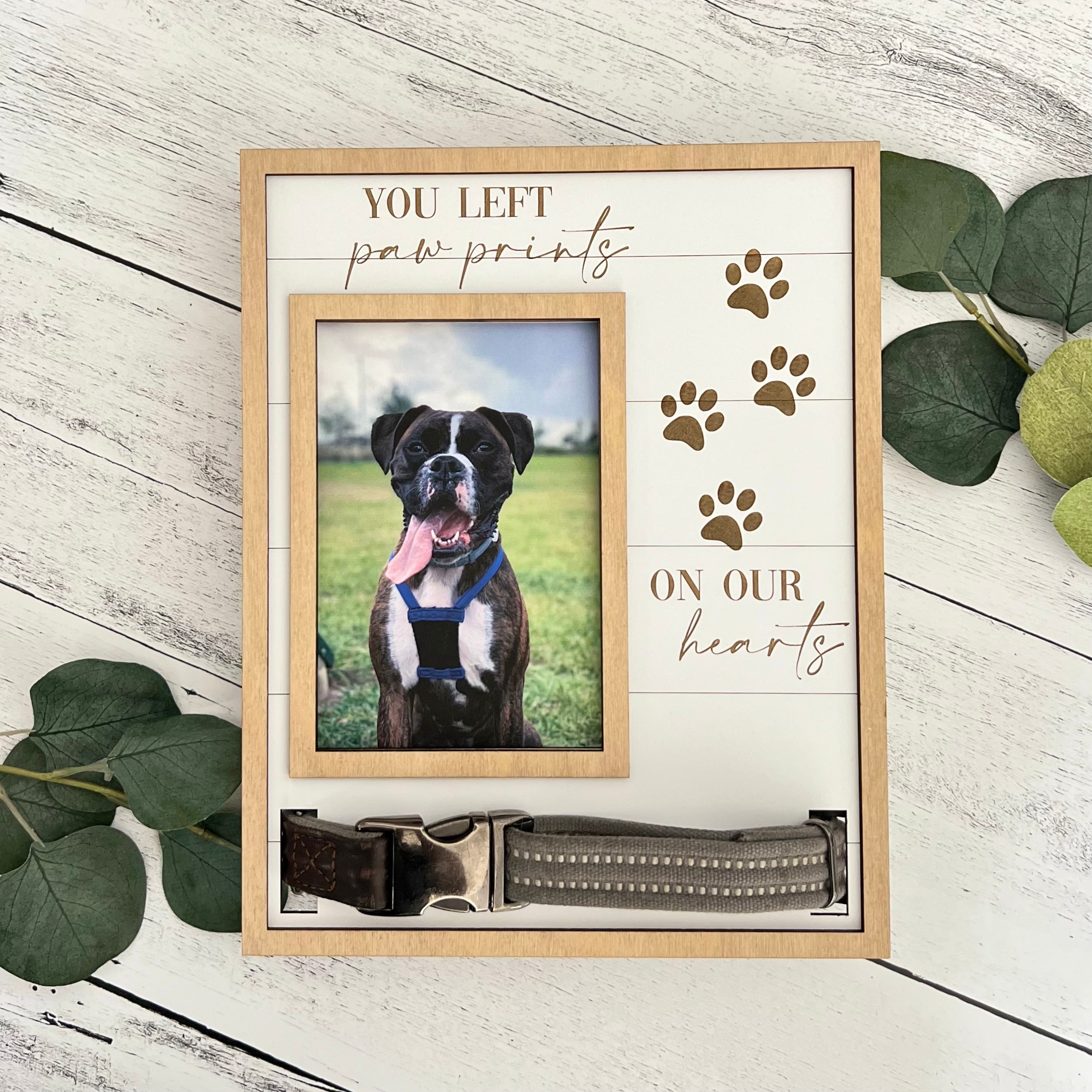 Pet Memorial Photo Frame With Collar Holder