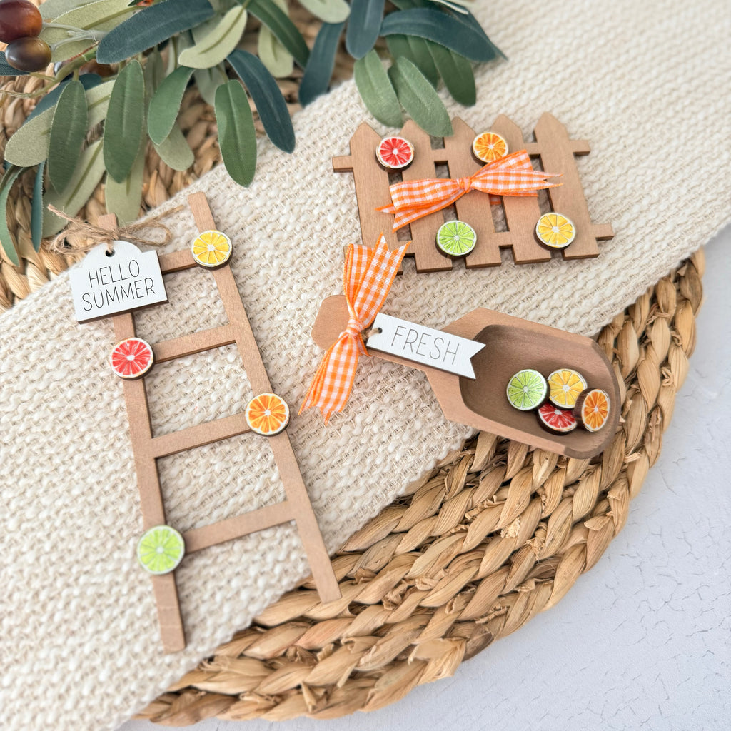 Citrus Themed Accent Tiered Tray Decor