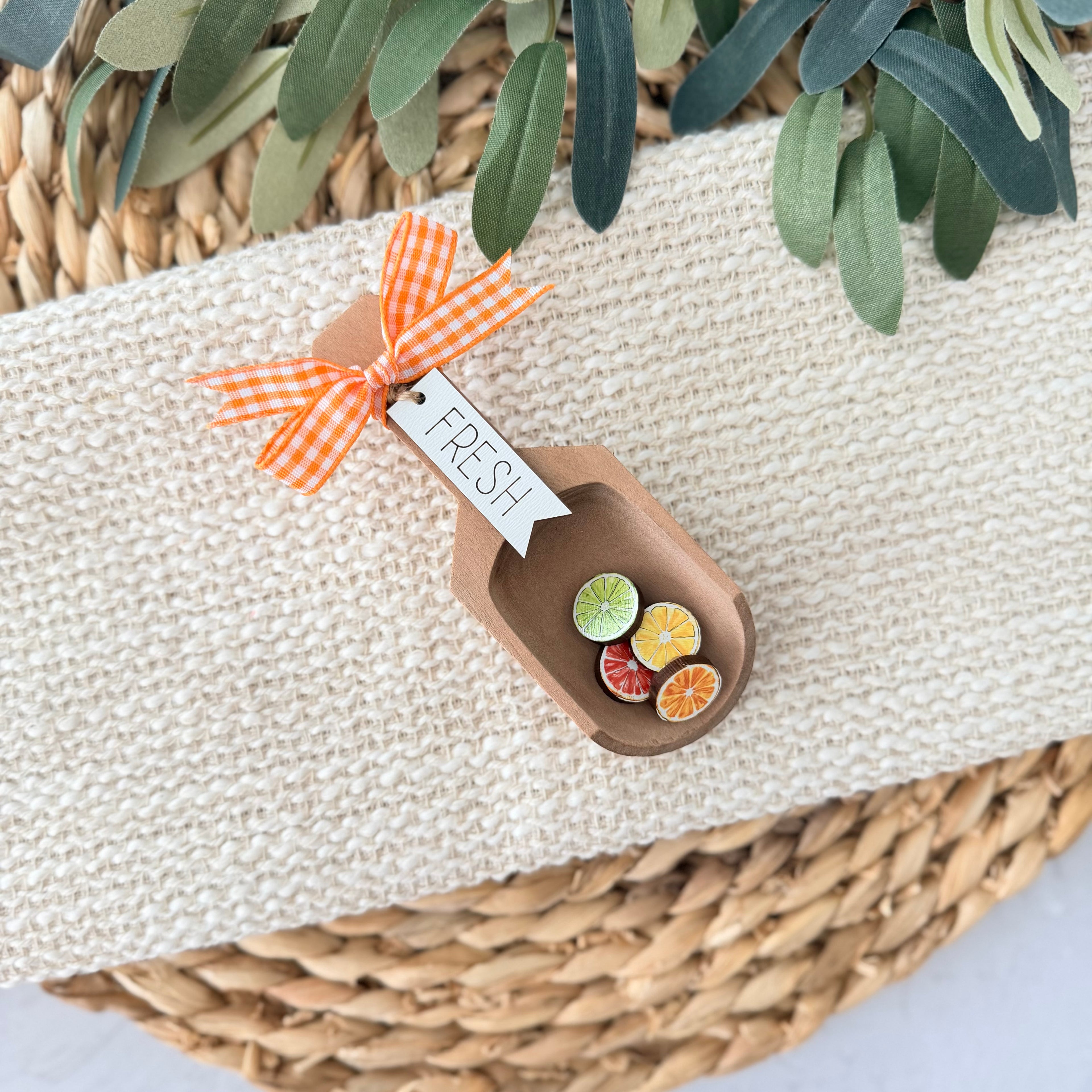 Citrus Themed Accent Tiered Tray Decor