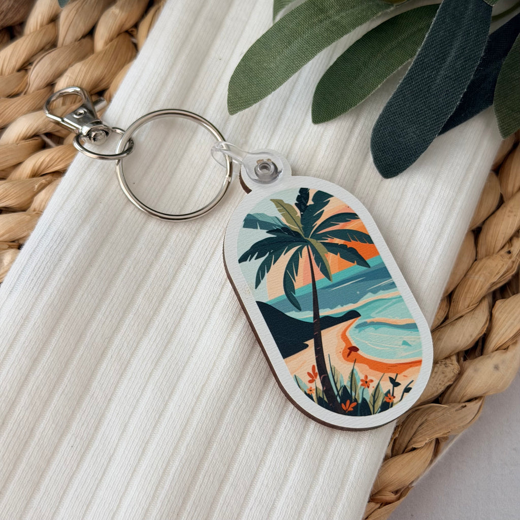Tropical Palm Tree Keychain
