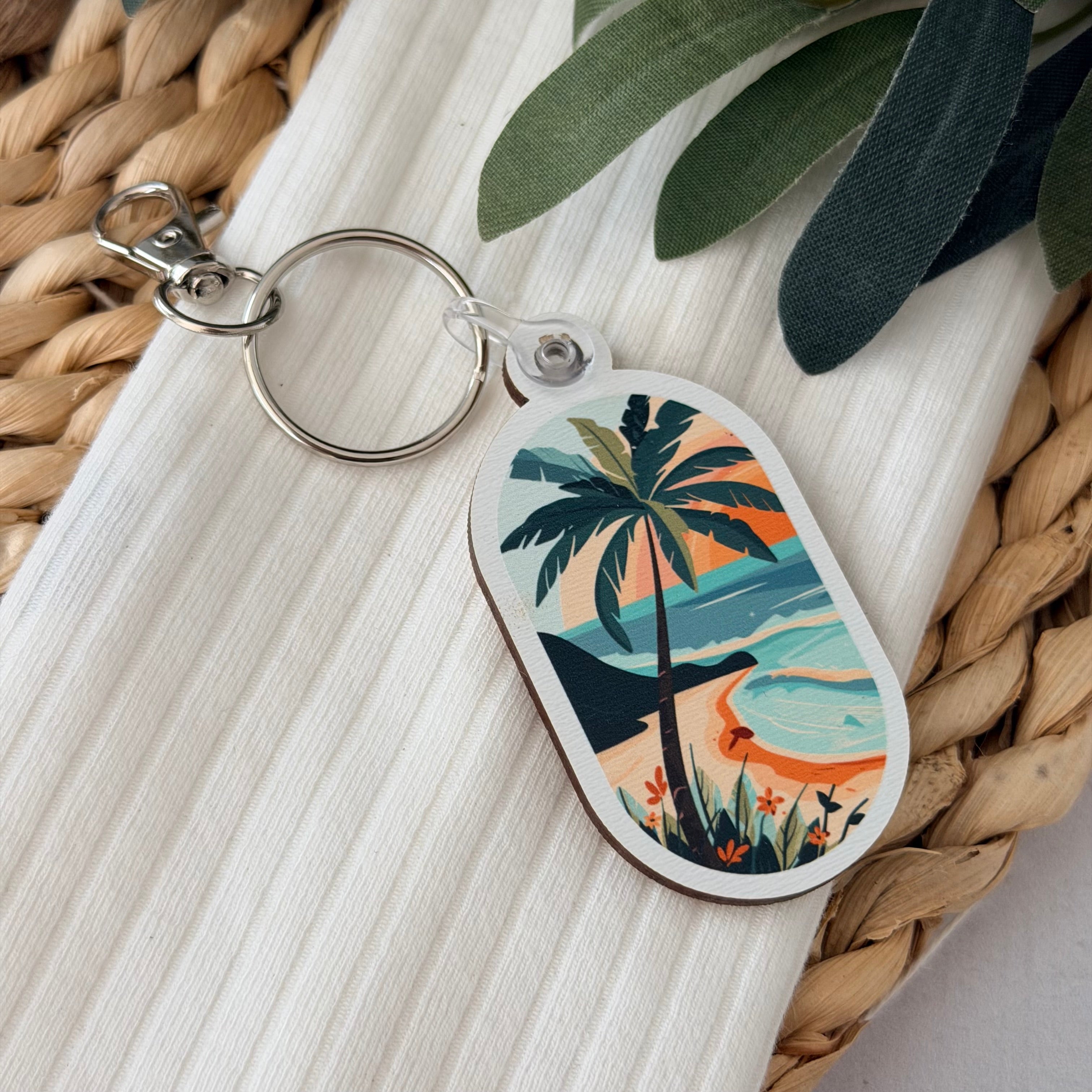 Tropical Palm Tree Keychain