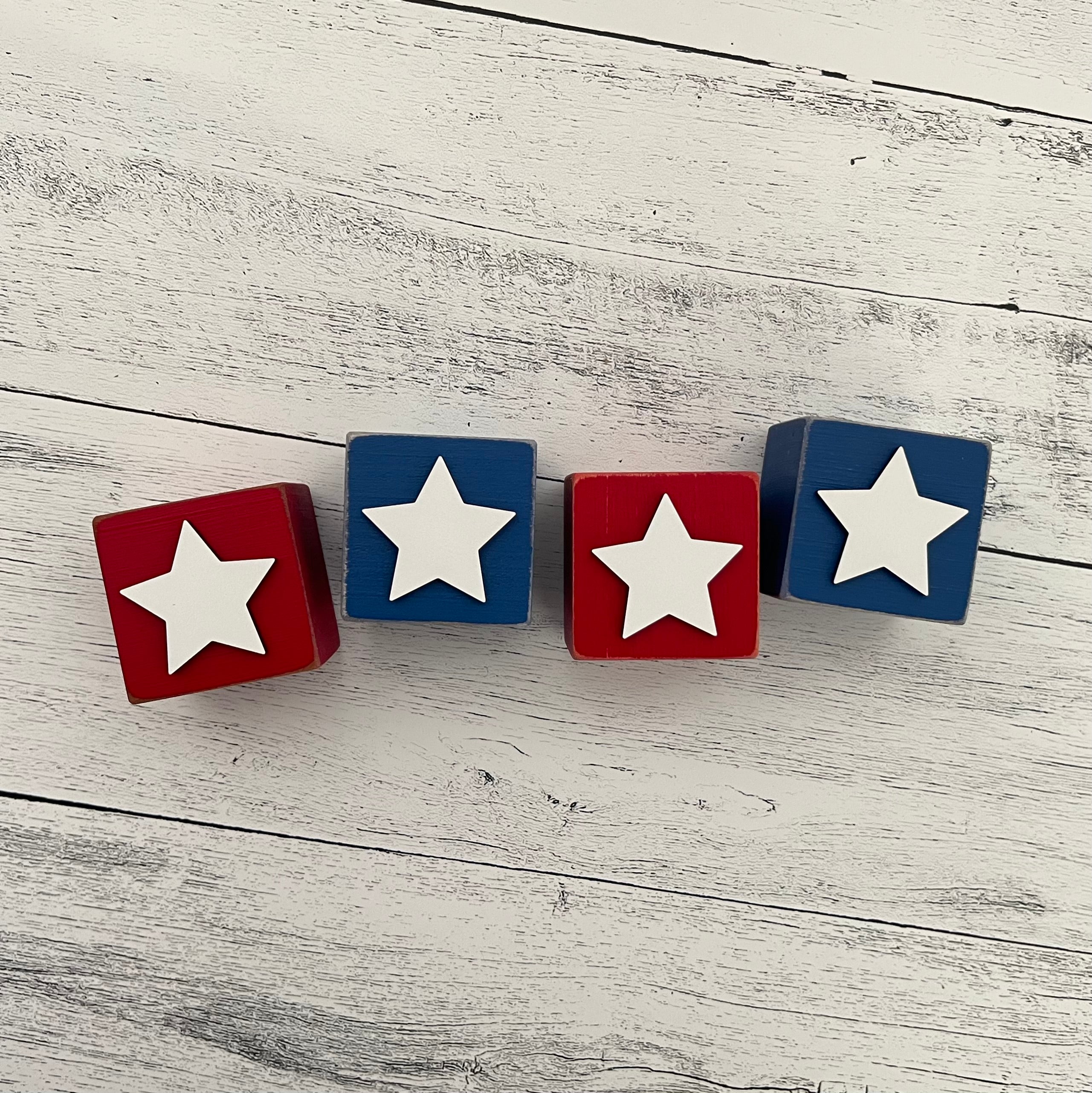 SET | Patriotic Stars Wooden Blocks