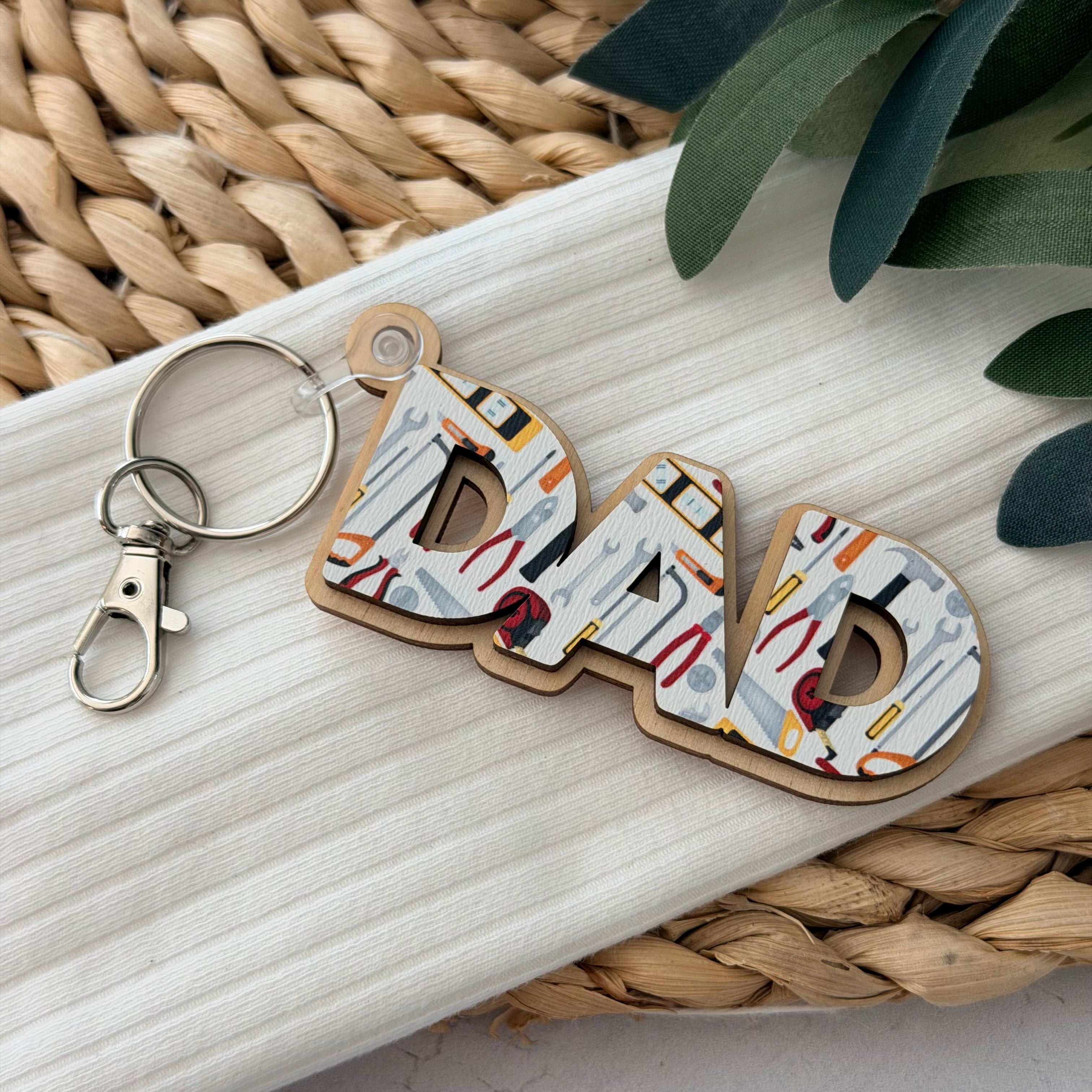 Dad Tools Pattern Keychain