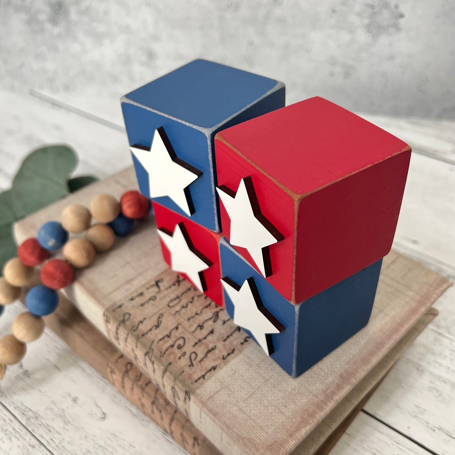 SET | Patriotic Stars Wooden Blocks