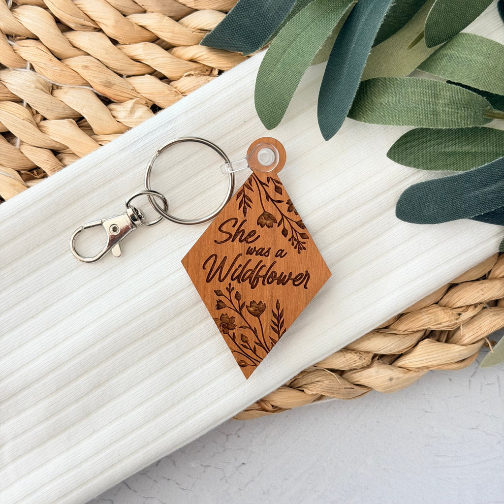She Was A Wildflower Keychain