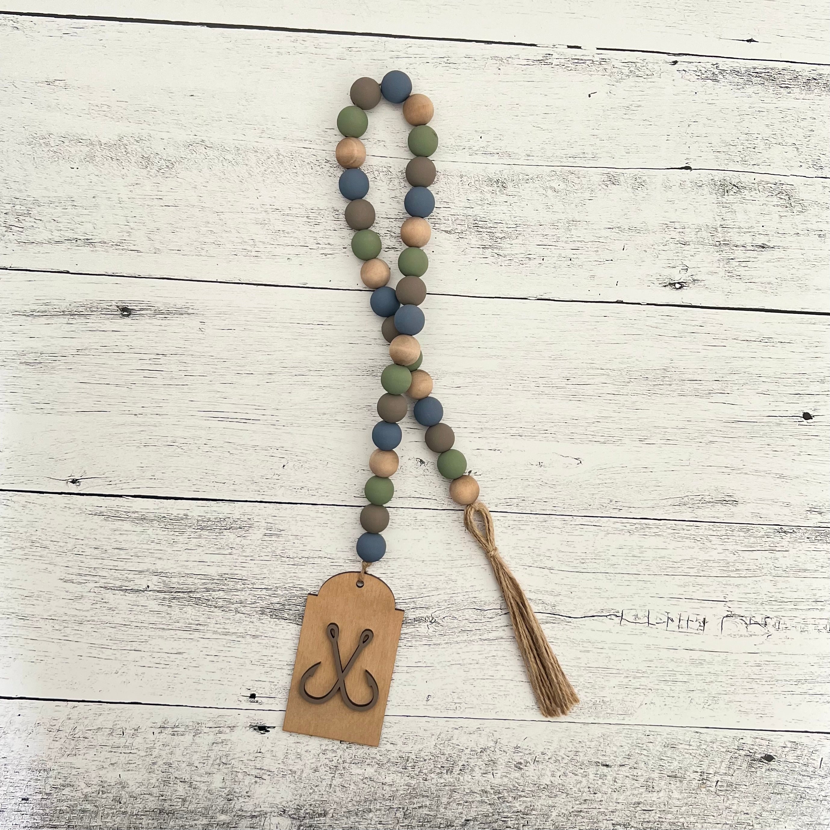 Fishing Themed Wooden Bead Garland