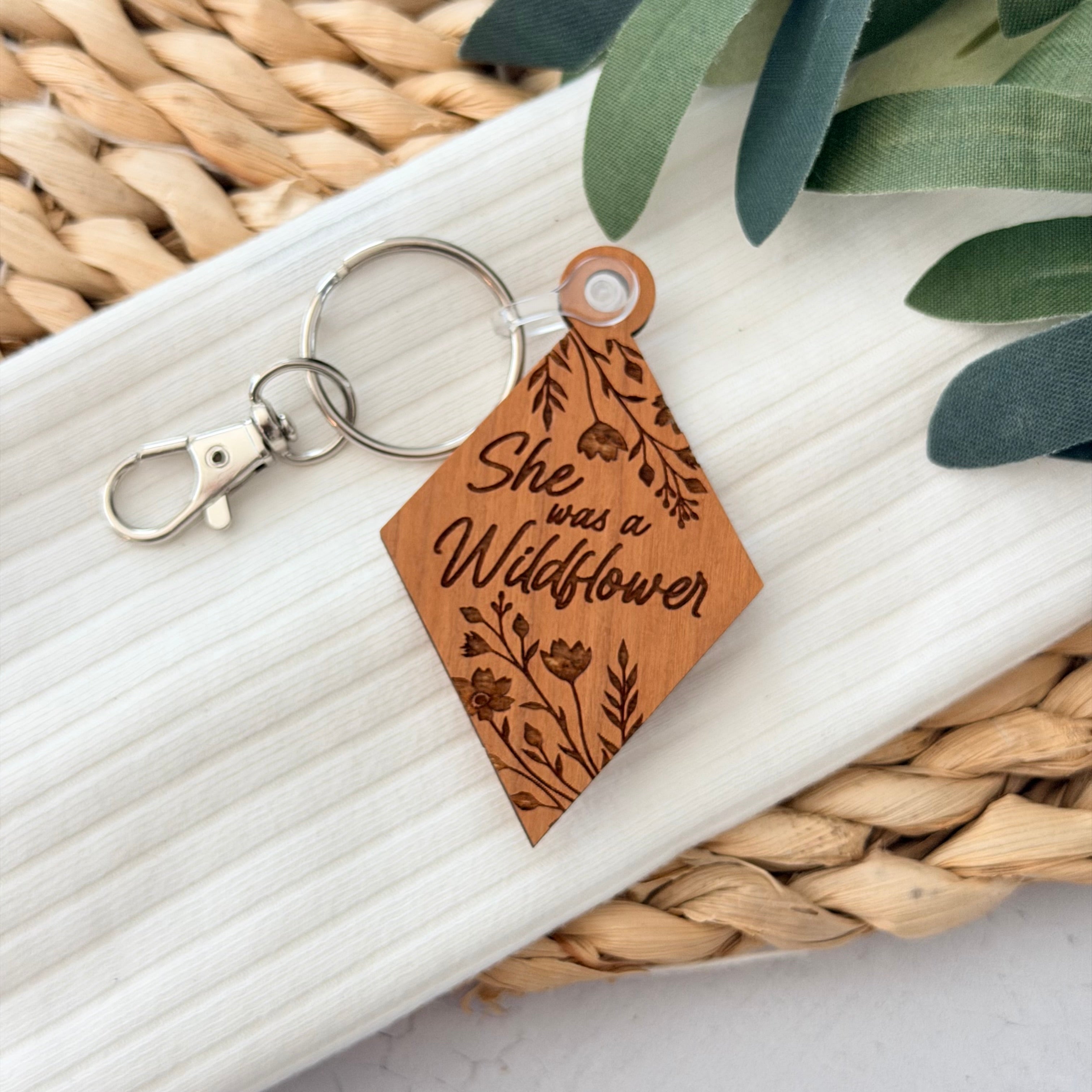 She Was A Wildflower Keychain