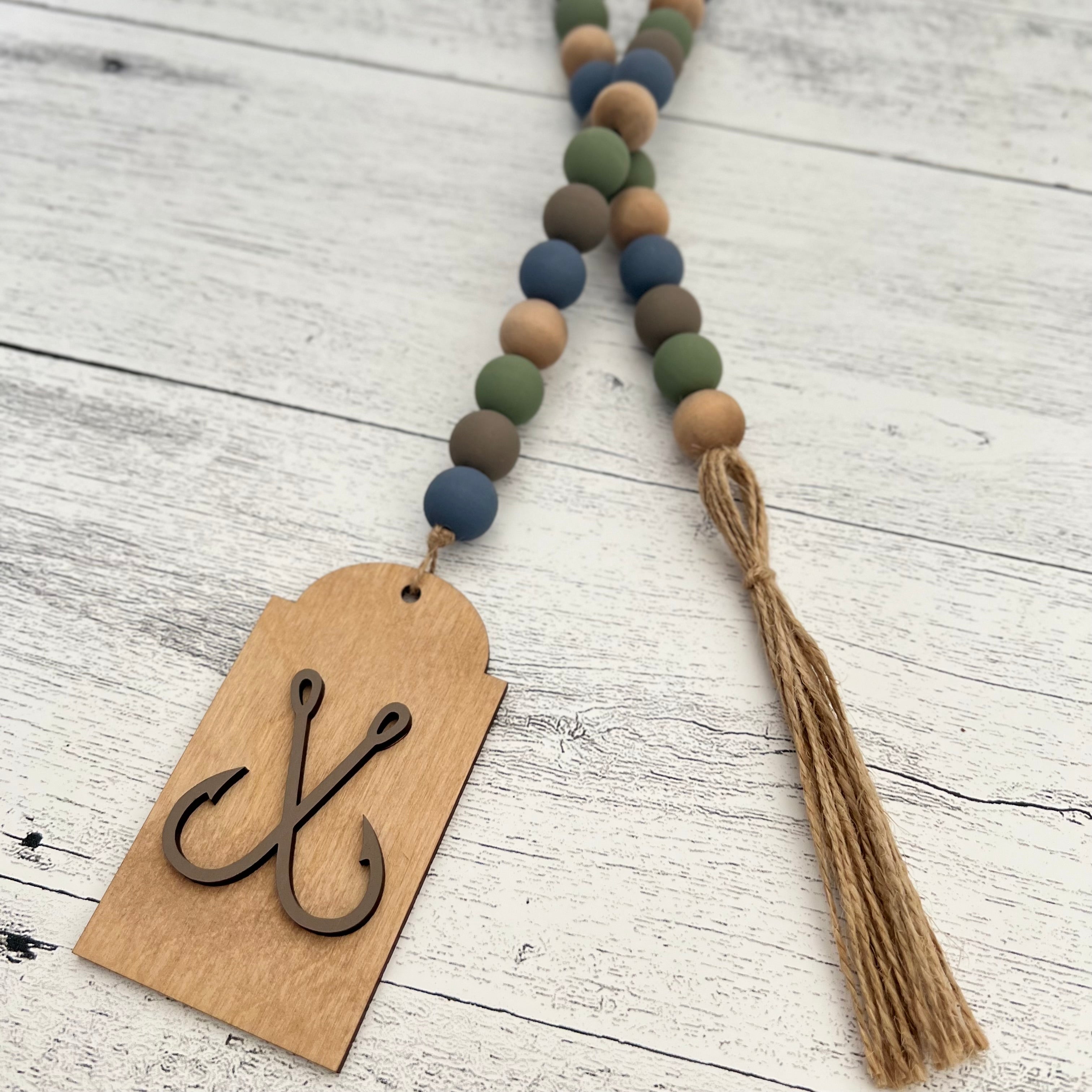Fishing Themed Wooden Bead Garland